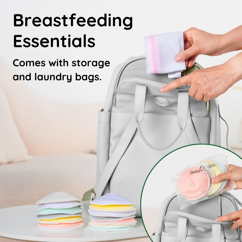 Almohadillas de Lactancia Orgánicas BabyBliss - 14 Piezas Reutilizables