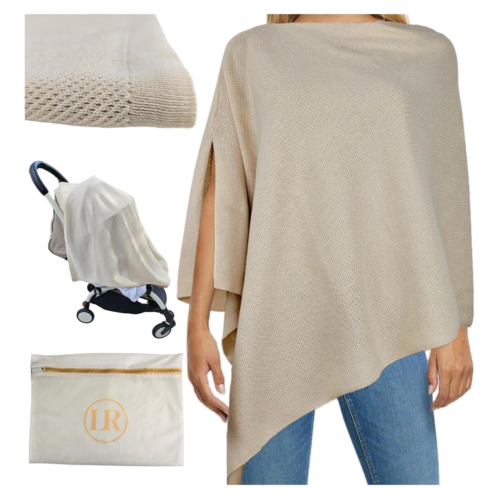 Cubierta de Lactancia Peekaboo Beige - Algodón Orgánico y Cachemira