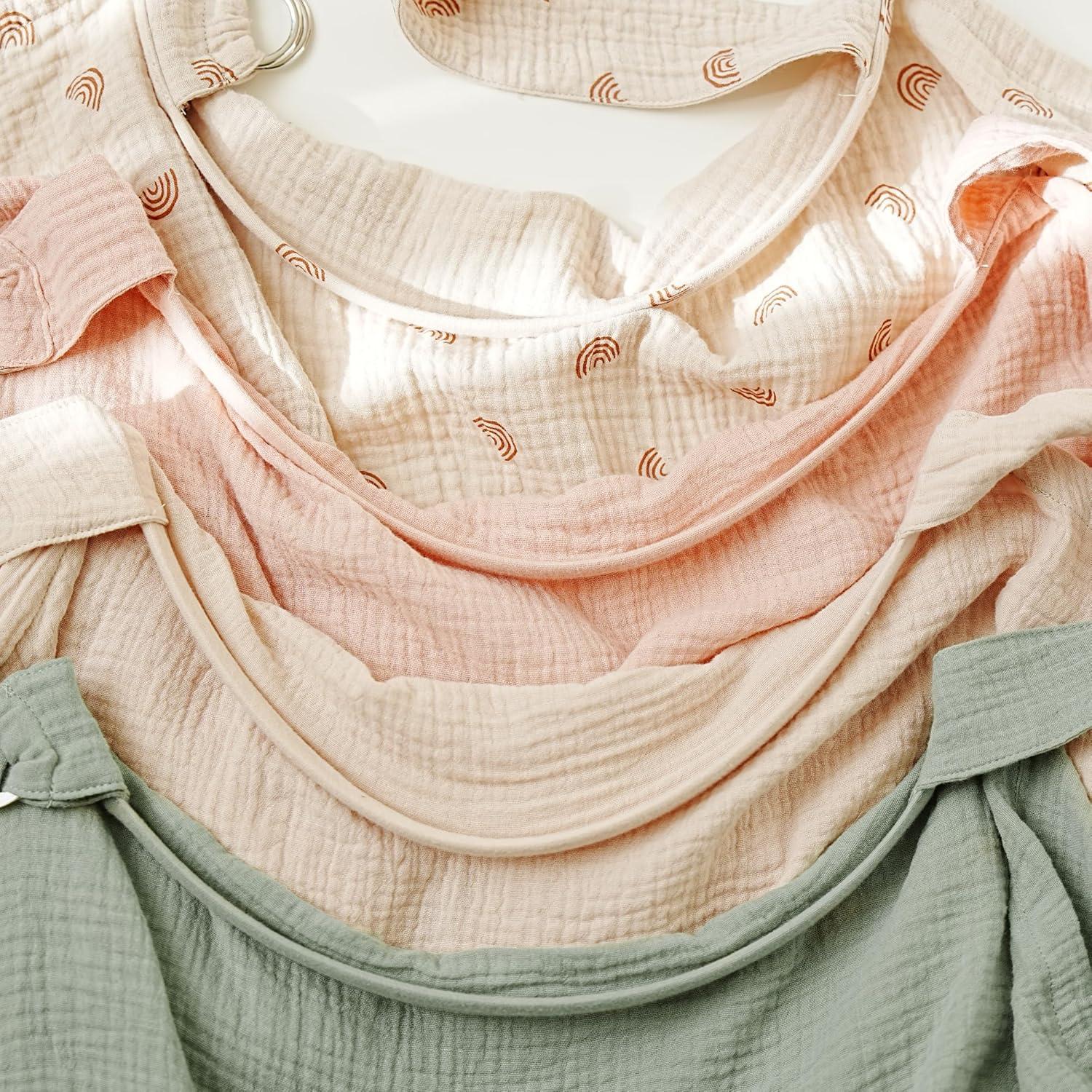 Cubierta de Lactancia Muselina 100% Algodón Verde Ajustable