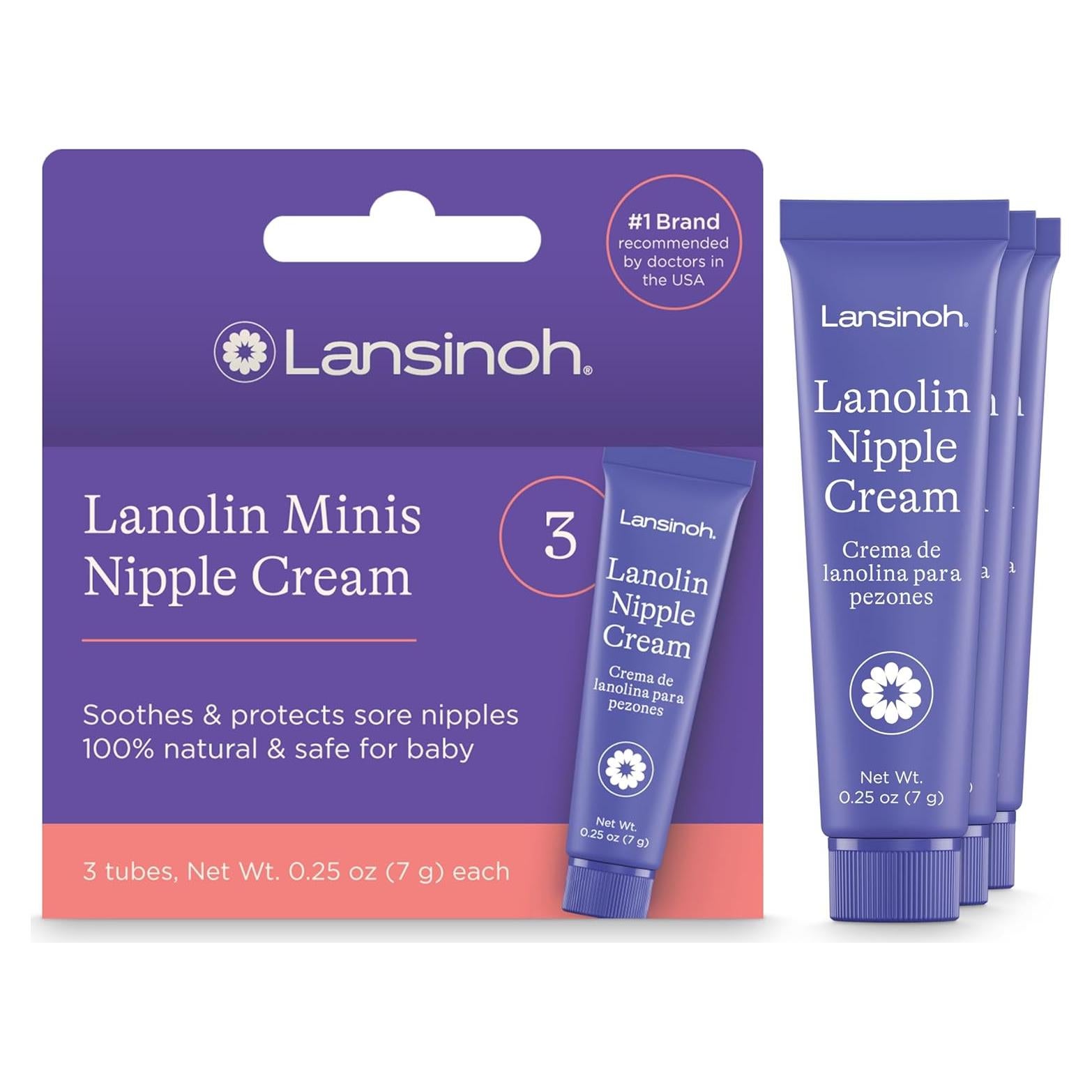 Crema de Pezón de Lanolina Lansinoh 3 Tubos 7.1g - Lactancia