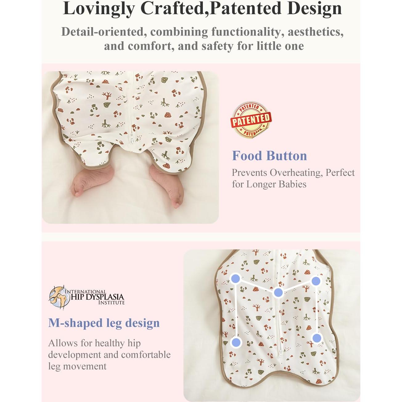 Saco de dormir KIDIRA para bebés 0-3 meses Oso y Bosque