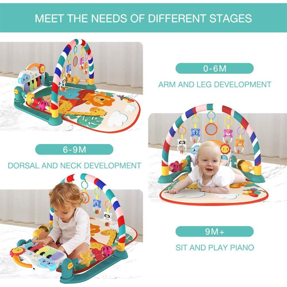 Alfombra de Juego Musical ENERS Verde para Bebés 0-36 Meses