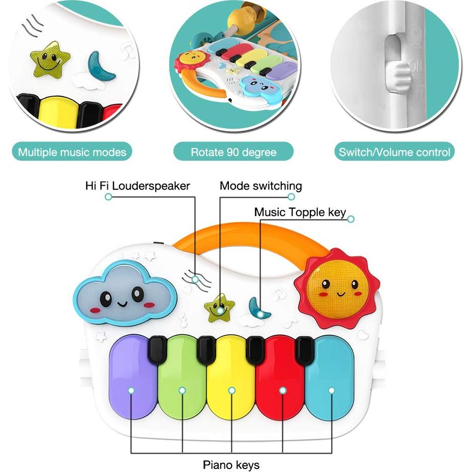 Alfombra de Juego Musical ENERS Verde para Bebés 0-36 Meses
