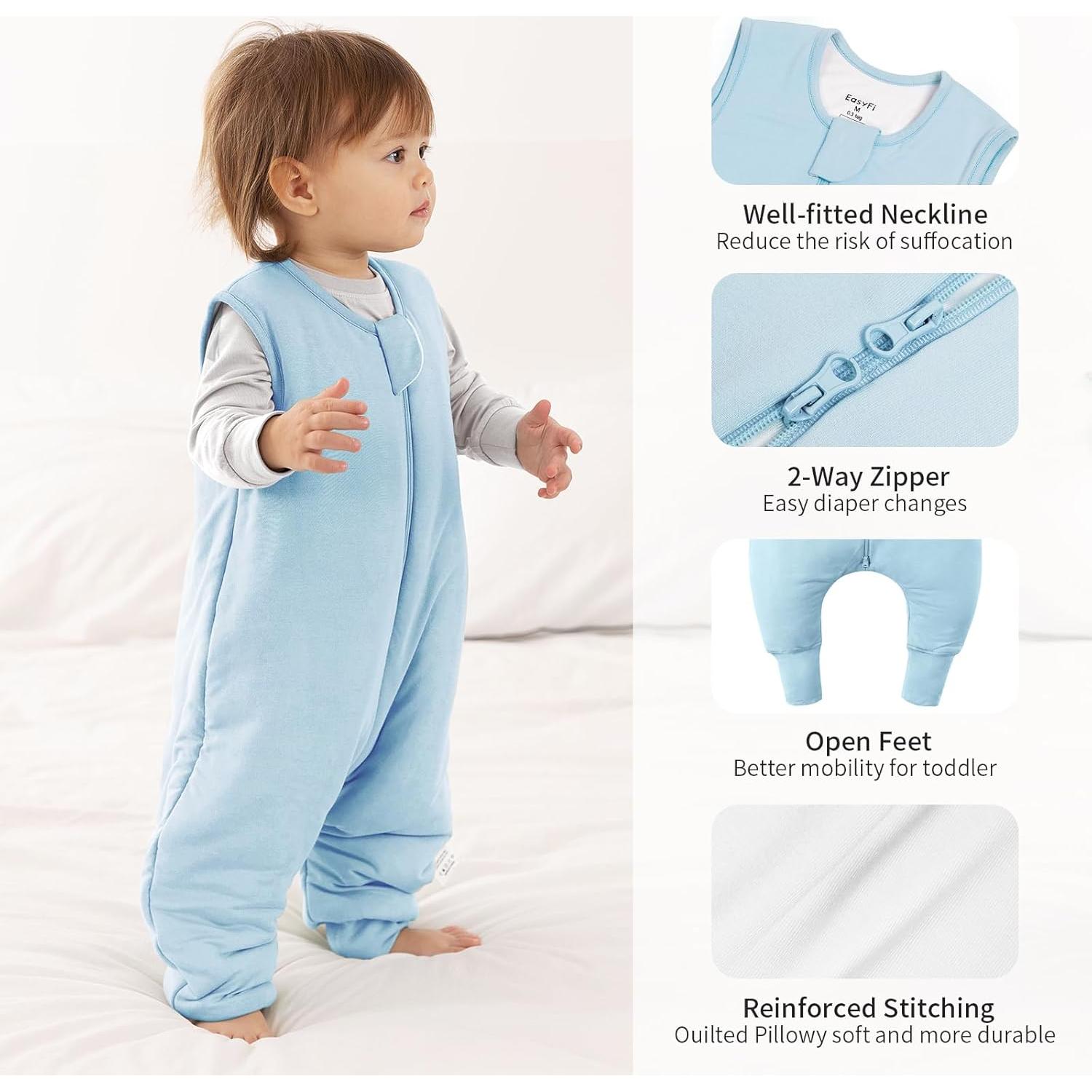 Saco de dormir de rayón de bambú EasyFi 6-12 meses azul