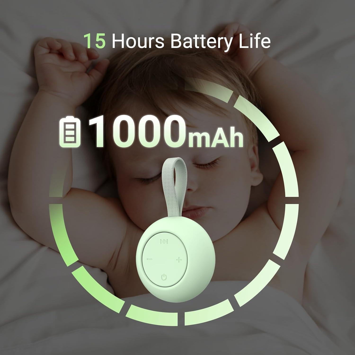 Máquina de Sonido Portátil para Bebés Menta - 12 Sonidos Calmantes