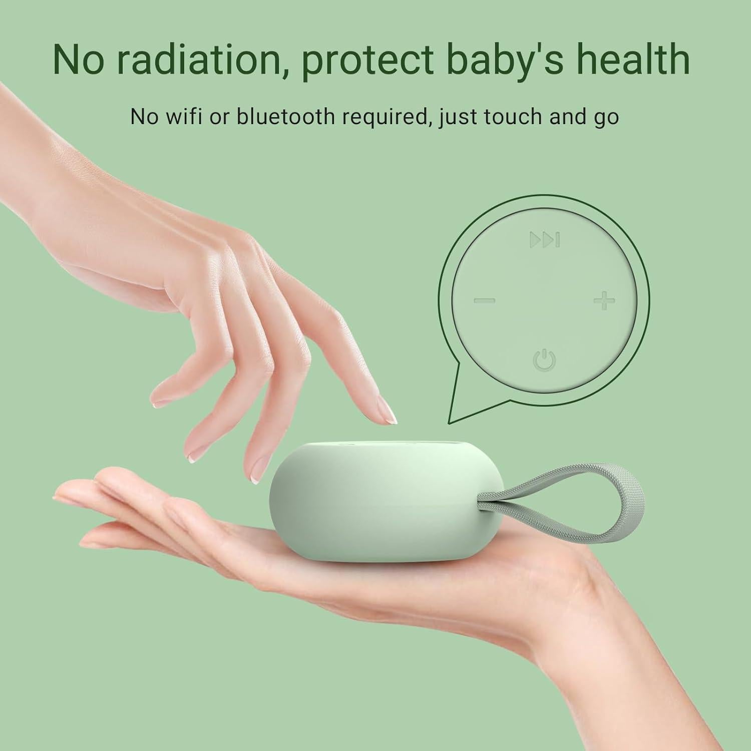 Máquina de Sonido Portátil para Bebés Menta - 12 Sonidos Calmantes