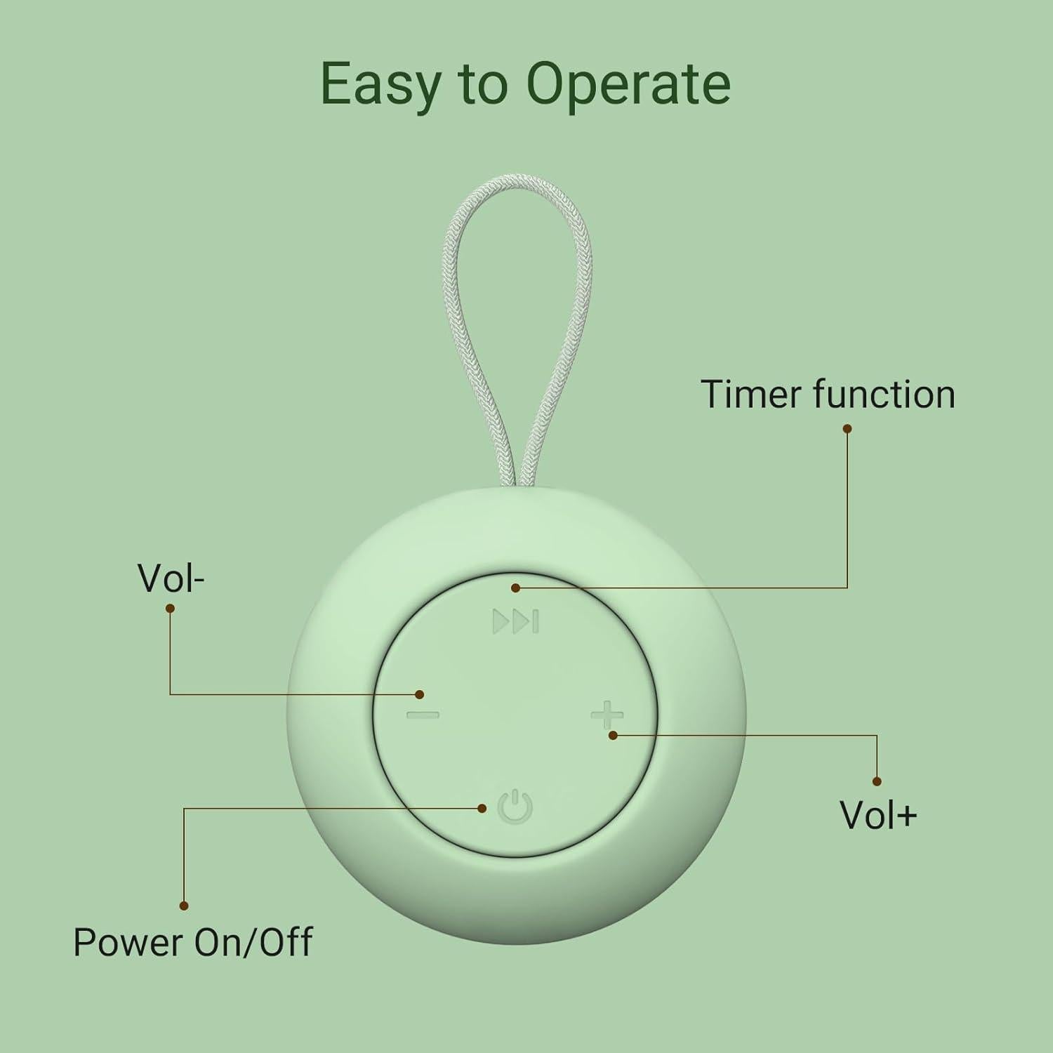Máquina de Sonido Portátil para Bebés Menta - 12 Sonidos Calmantes