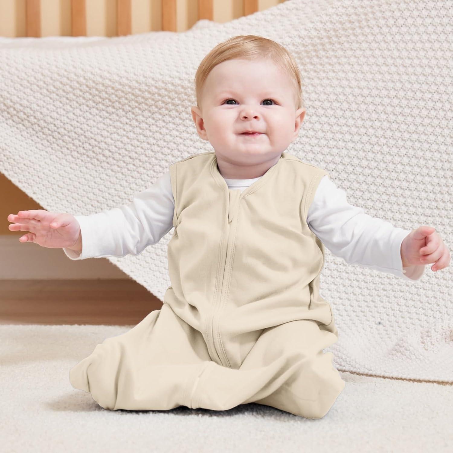 Saco de Sueño para Bebés 0-6 Meses 100% Algodón 3 Piezas