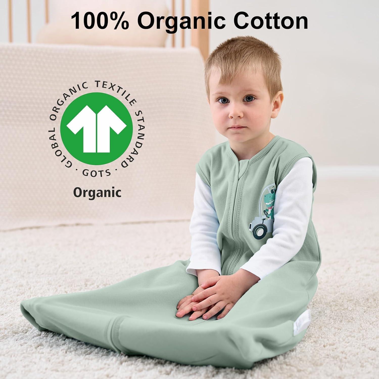 Yoofoss Baby Sleep Sack 0-6 Months Baby Wearable Blanket 100% Cotton 2-Way Zipper TOG 0.5 Toddler Sleeping Sack 3 Pack, Lightweight Sleep Sacks for Babies(Small)