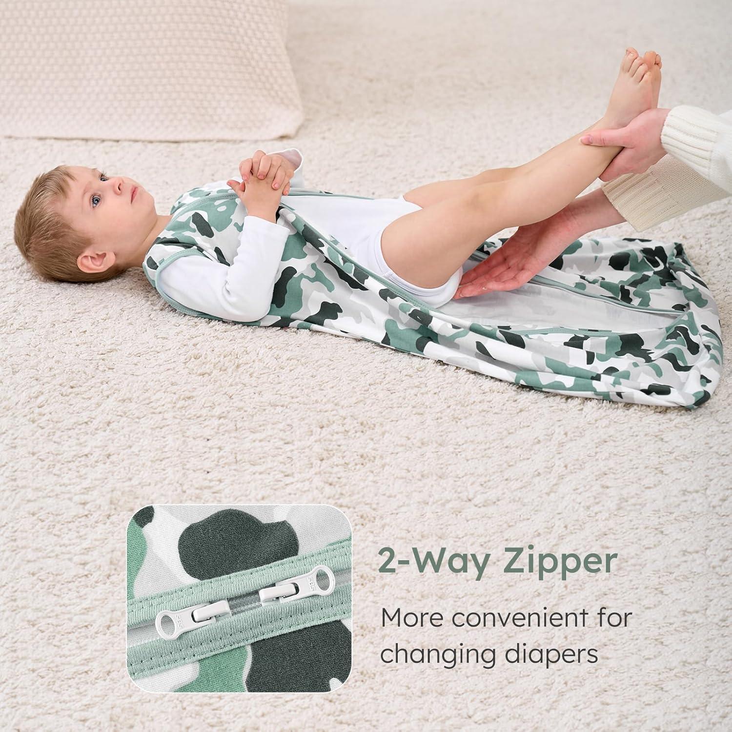 Yoofoss Baby Sleep Sack 0-6 Months Baby Wearable Blanket 100% Cotton 2-Way Zipper TOG 0.5 Toddler Sleeping Sack 3 Pack, Lightweight Sleep Sacks for Babies(Small)