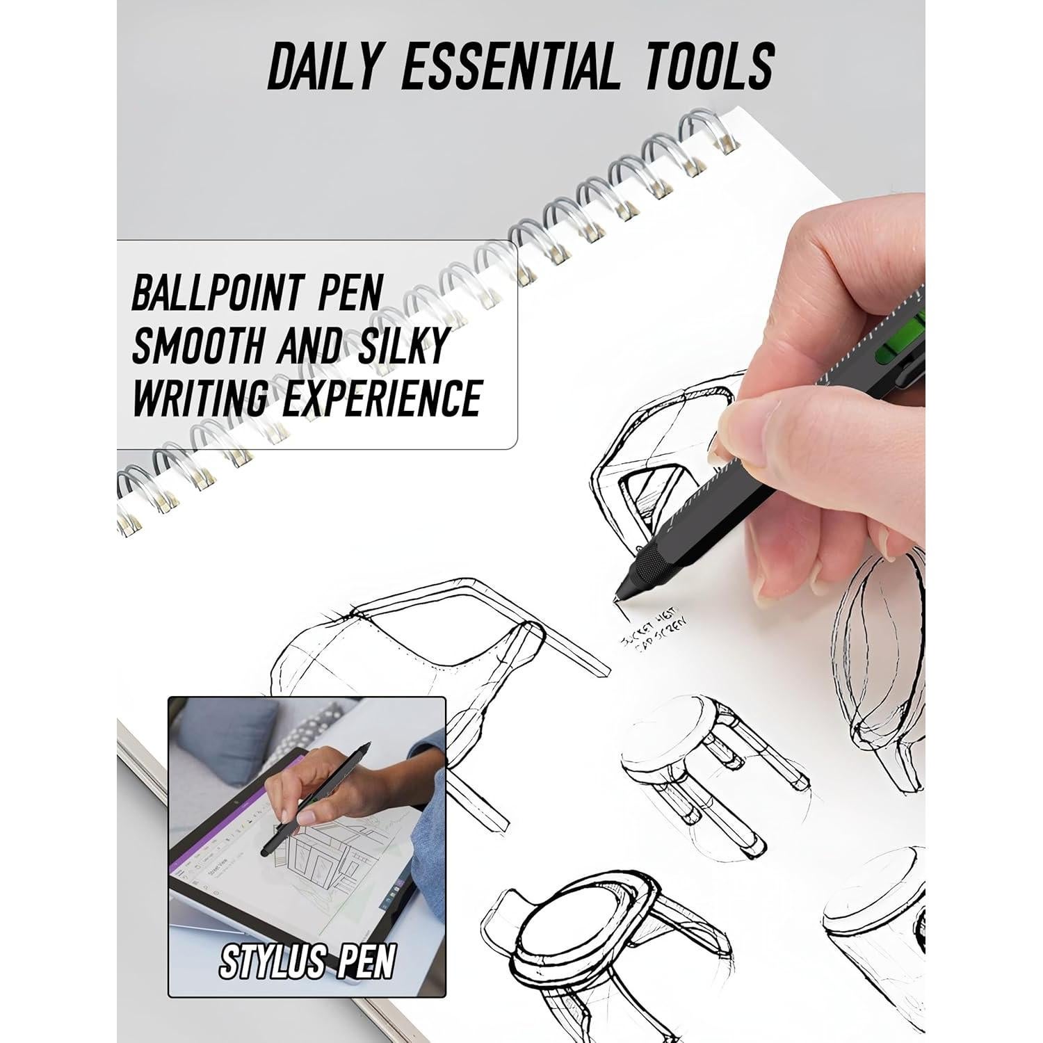 Bolígrafo Multiherramienta 6 en 1 MEIRUBY para Hombres