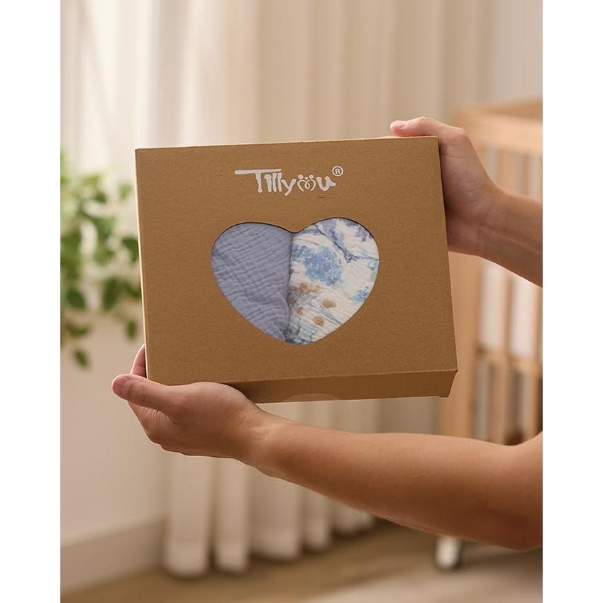 Toallas con Capucha TILLYOU de Muselina para Bebés 81x81 cm