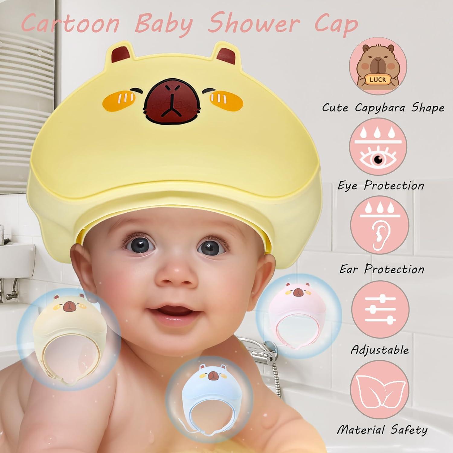 Gorro de Ducha para Bebé TinyGuardian Azul - Visera Impermeable Ajustable