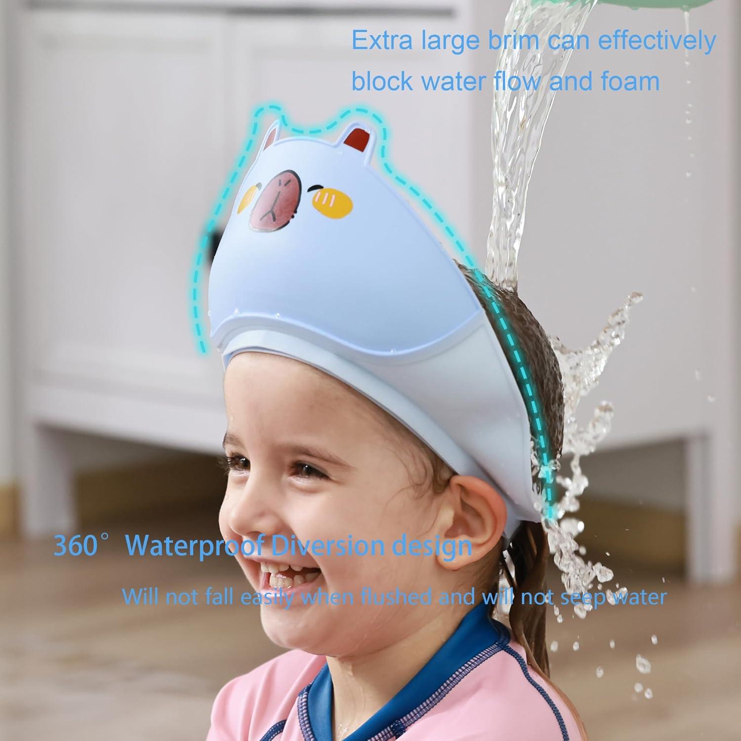 Gorro de Ducha para Bebé TinyGuardian Azul - Visera Impermeable Ajustable