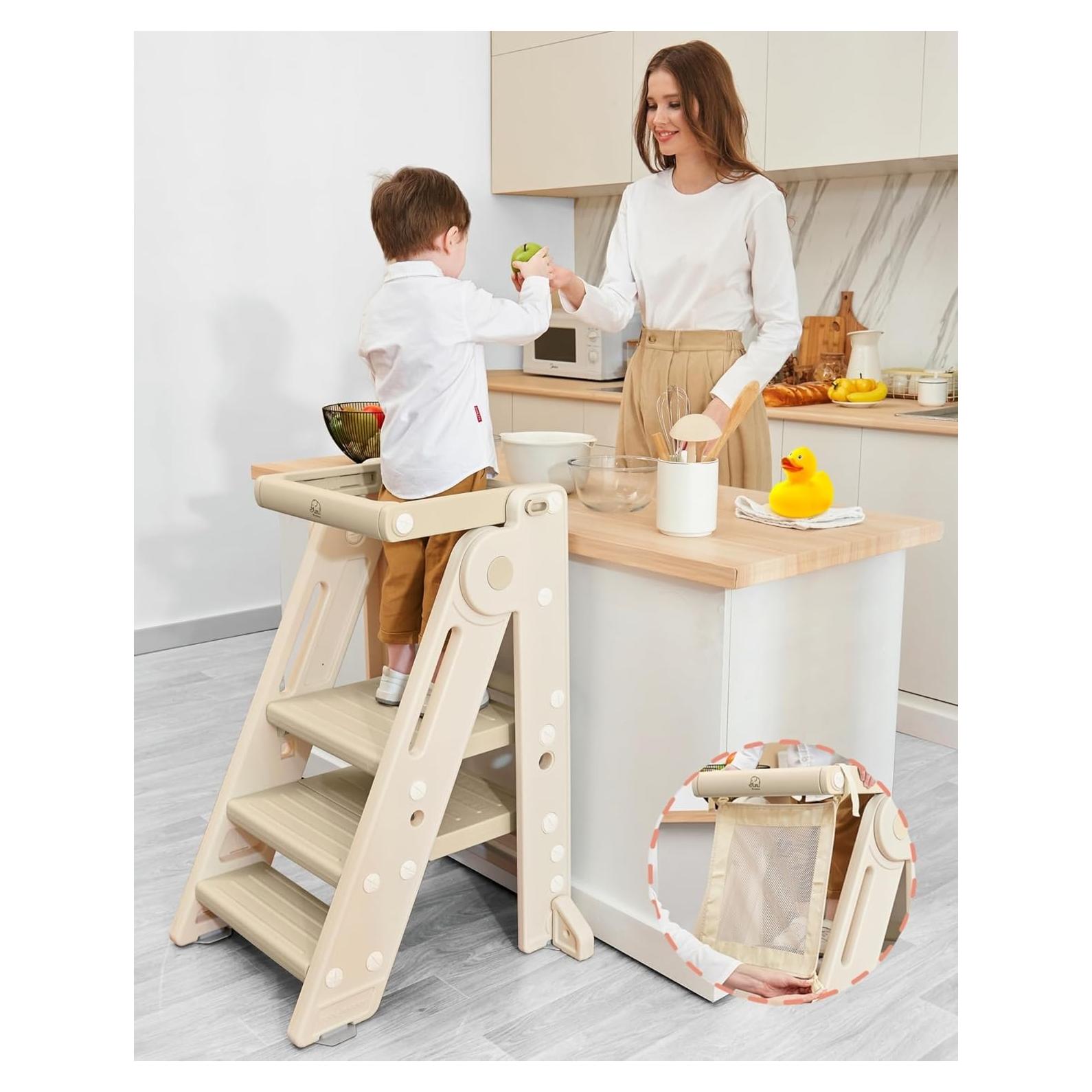 Torre de Aprendizaje Montessori Forbena Plegable Albaricoque