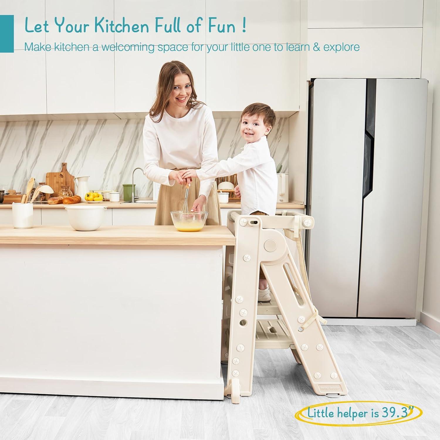 Torre de Aprendizaje Montessori Forbena Plegable Albaricoque