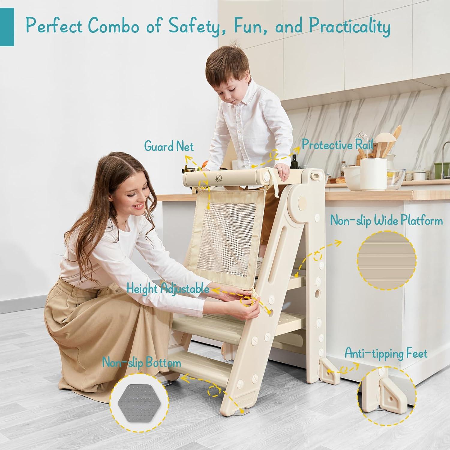 Torre de Aprendizaje Montessori Forbena Plegable Albaricoque