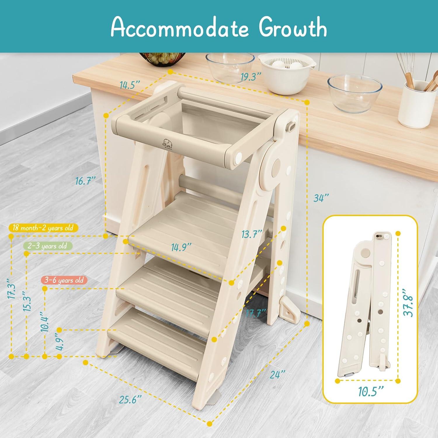Torre de Aprendizaje Montessori Forbena Plegable Albaricoque