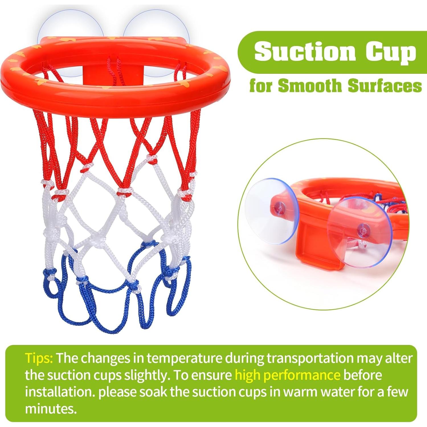 Aro de Baloncesto para Baño KSABVAIA con 3 Pelotas - 14x17.8 cm