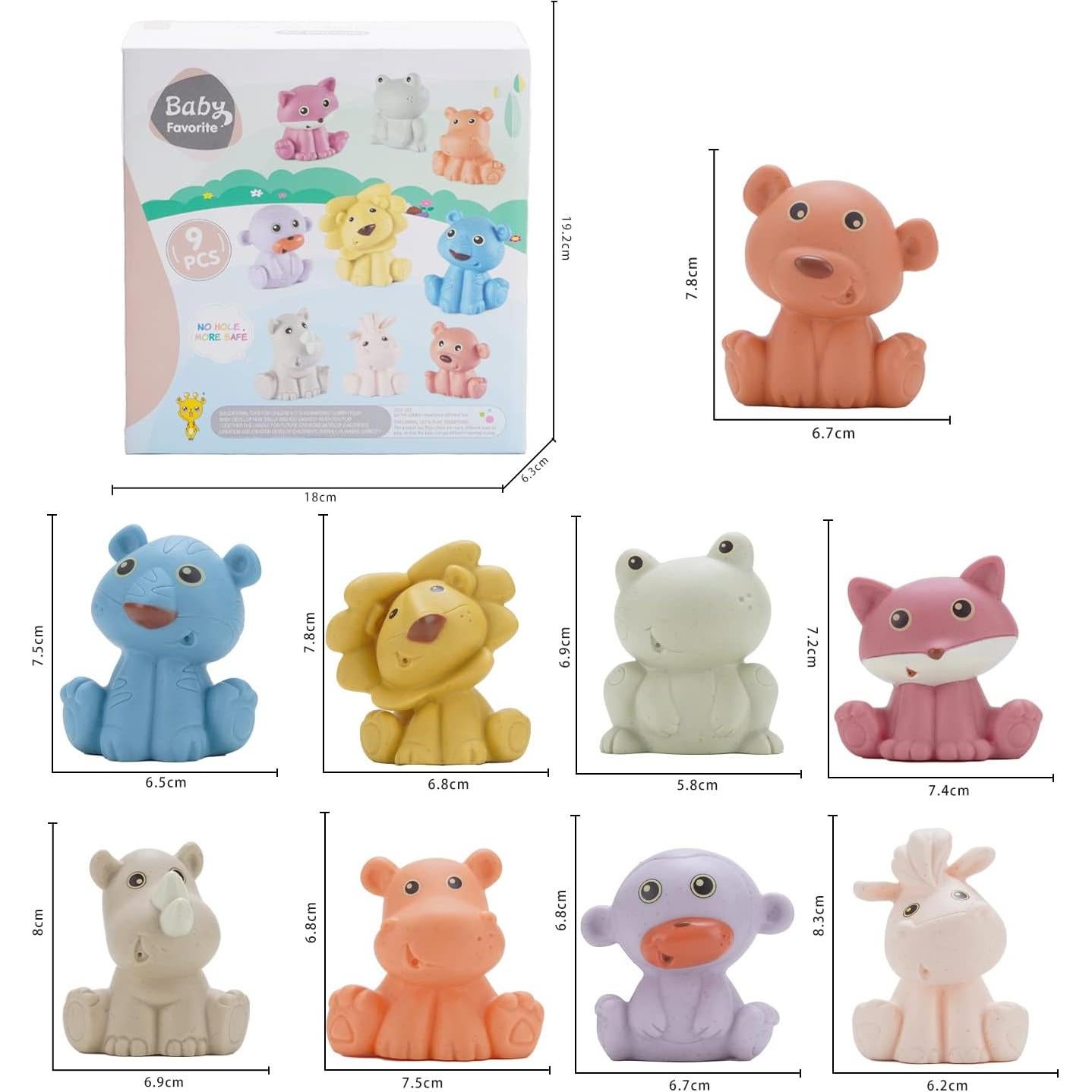 Set de Juguetes de Baño AMCHSURI 9 Animales Salvajes