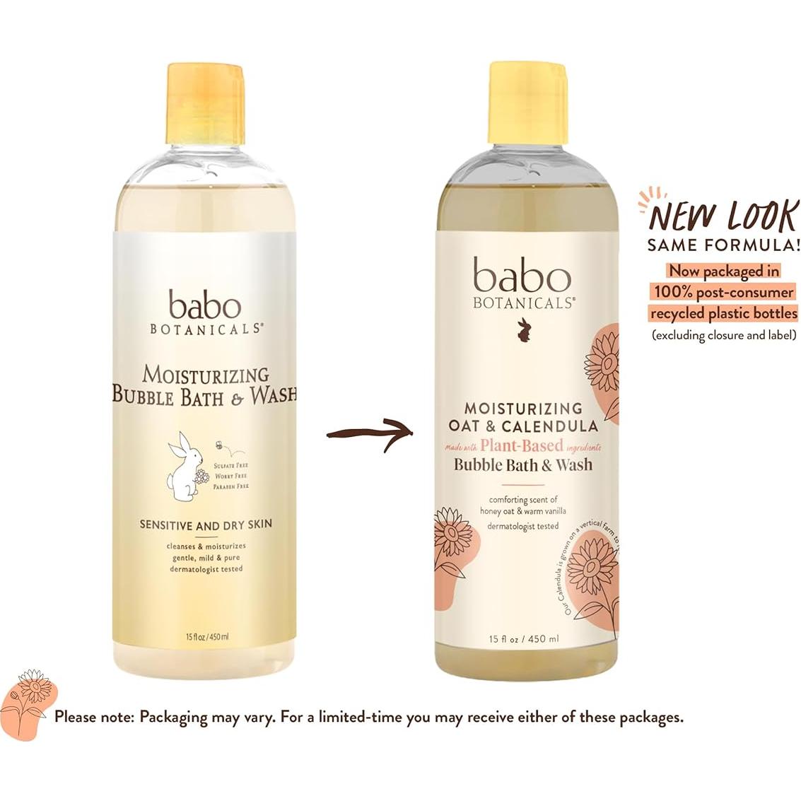 Baño de Burbujas y Lavado Babo Botanicals 15 oz Vegano