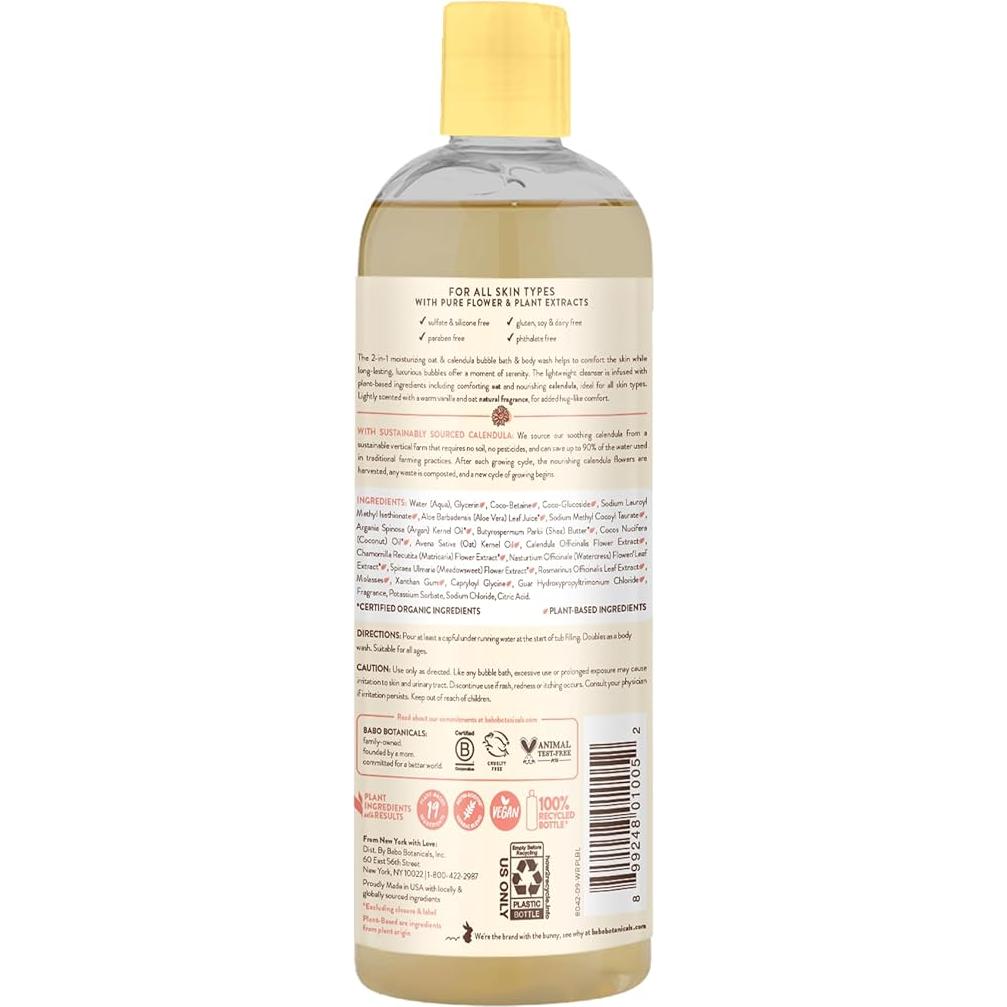 Baño de Burbujas y Lavado Babo Botanicals 15 oz Vegano