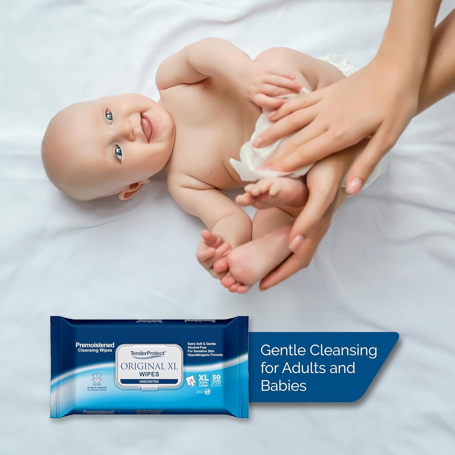 Toallitas Húmedas Adultas TenderProtect XL 50 Pzas con Aloe