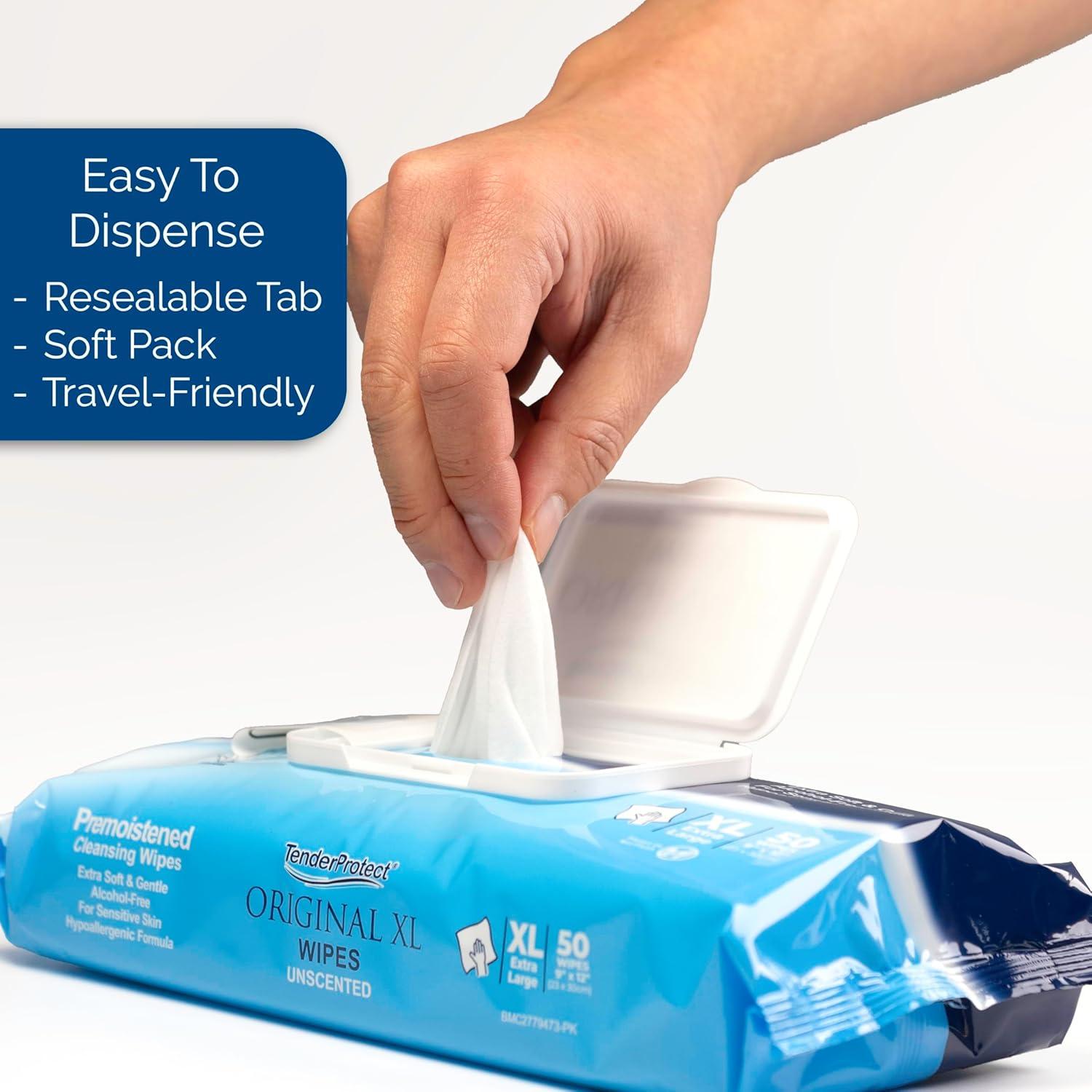 Toallitas Húmedas Adultas TenderProtect XL 50 Pzas con Aloe