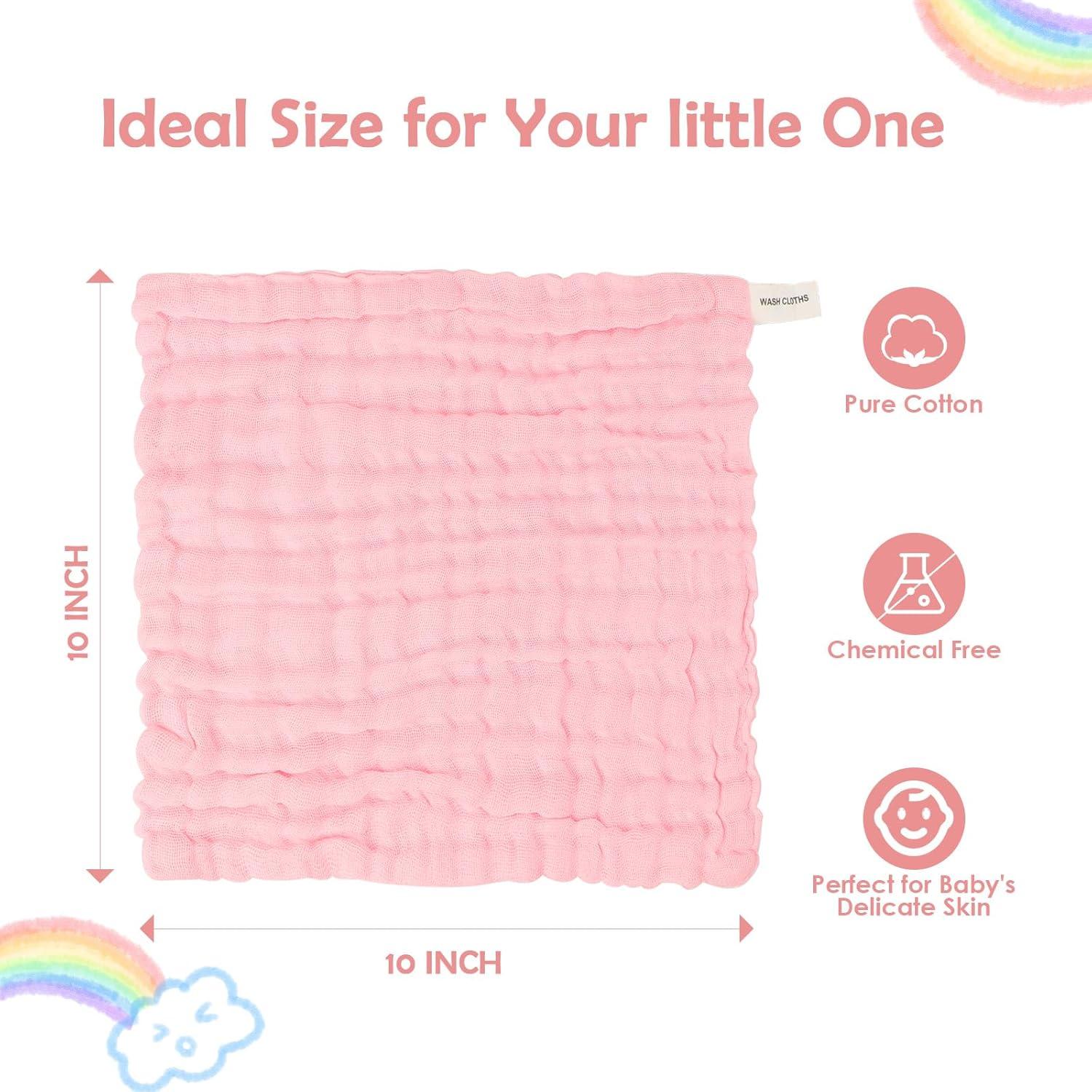 Toallitas de Muselina Orighty 100% Algodón Paquete de 6 - 25.4 cm