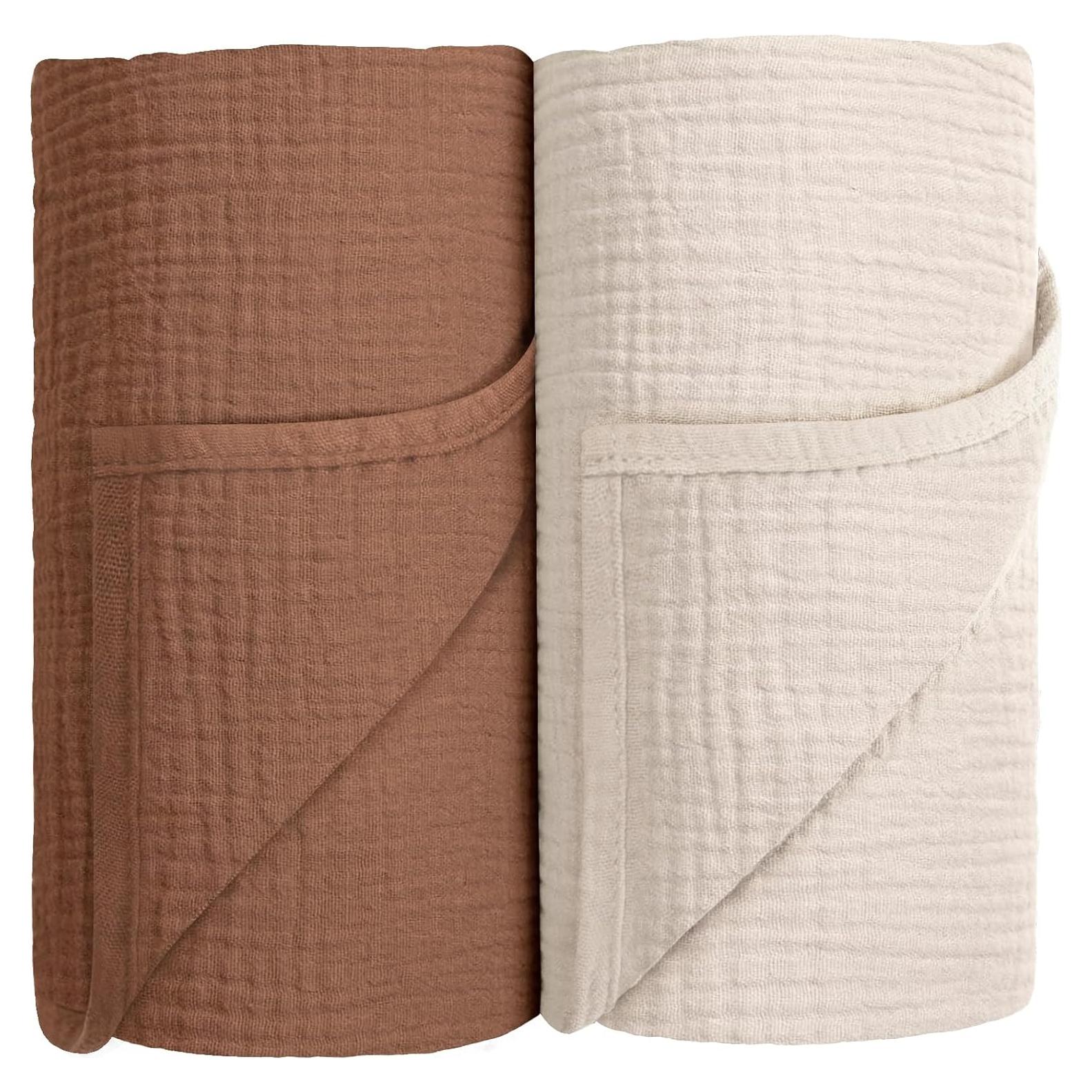 Manta de Muslín 100% Algodón Susurration 101.6x101.6cm Marrón