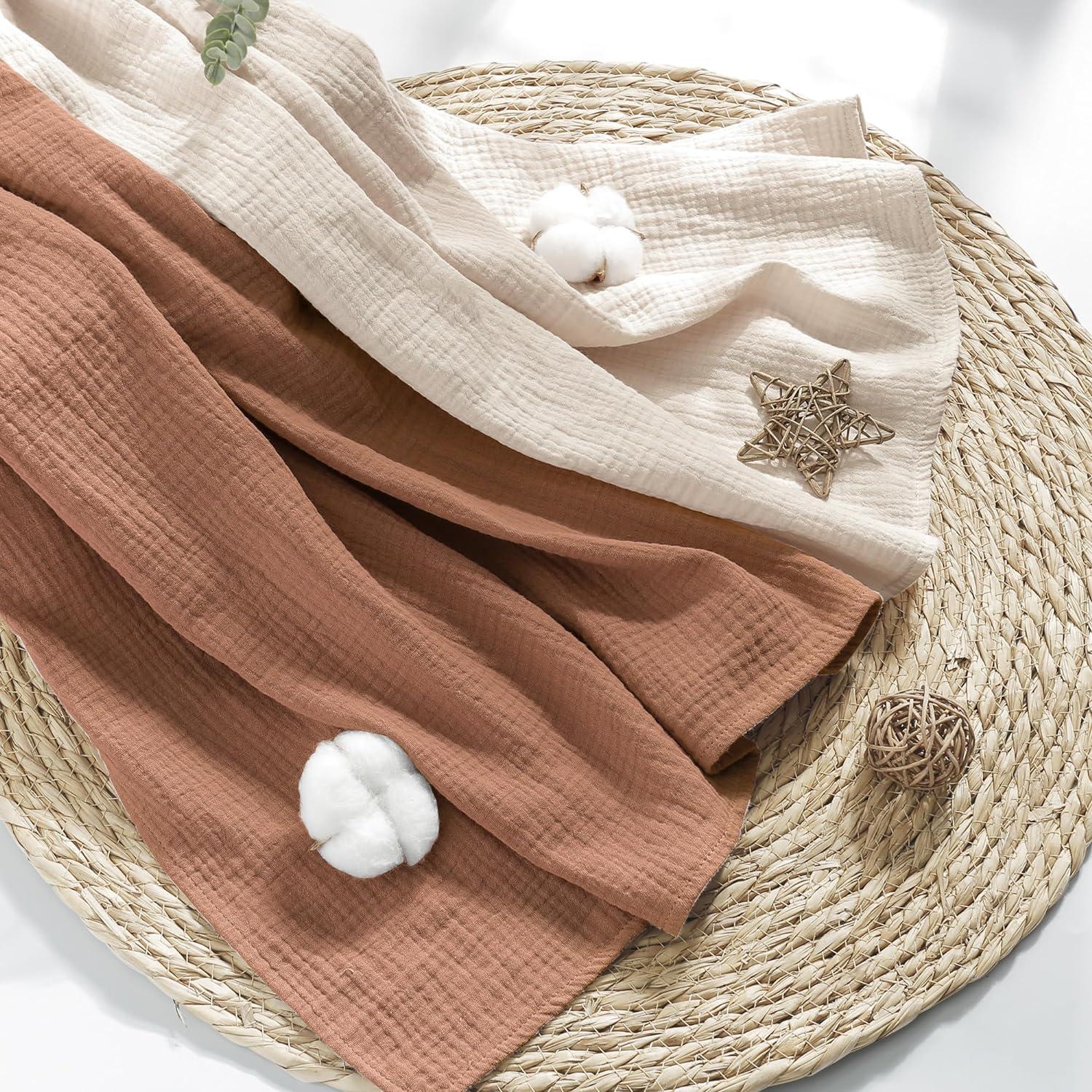 Manta de Muslín 100% Algodón Susurration 101.6x101.6cm Marrón