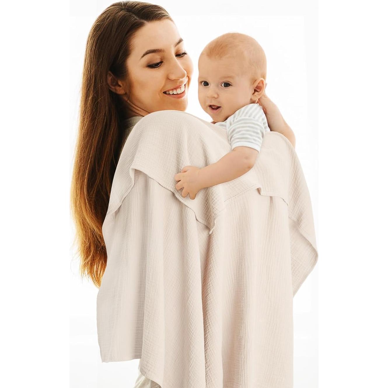 Manta de Muslín 100% Algodón Susurration 101.6x101.6cm Marrón