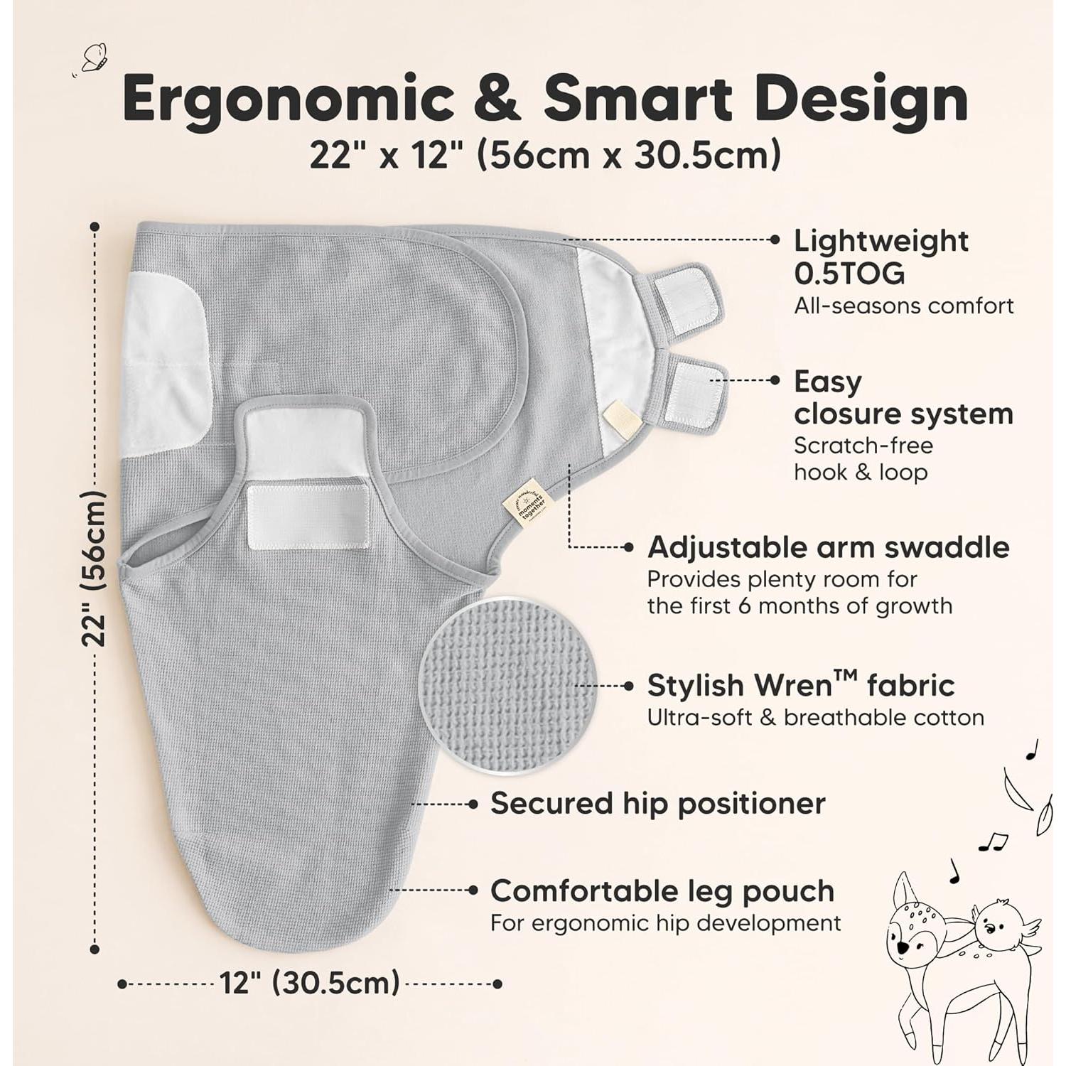 Paquete de 3 Mantas Orgánicas KeaBabies para Bebés 0-3 Meses