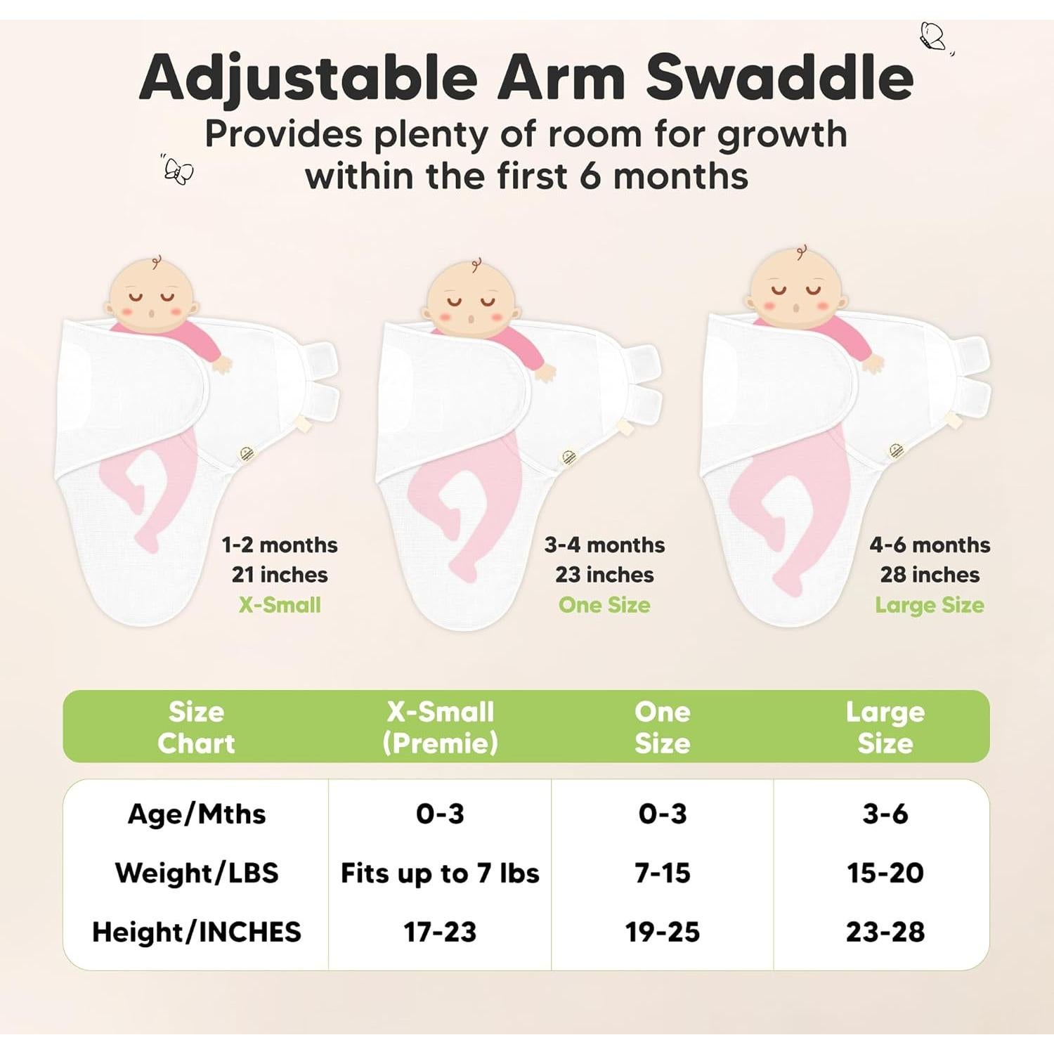 Paquete de 3 Mantas Orgánicas KeaBabies para Bebés 0-3 Meses