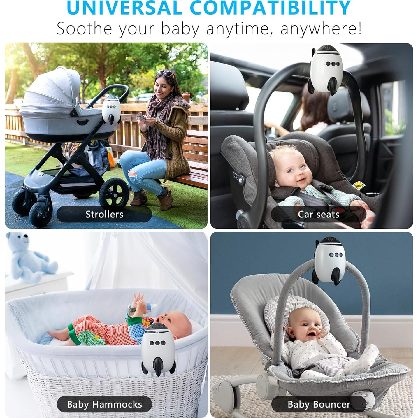 Balancín para Bebés QNHMPW con Ruido Blanco y Ajuste de Velocidad