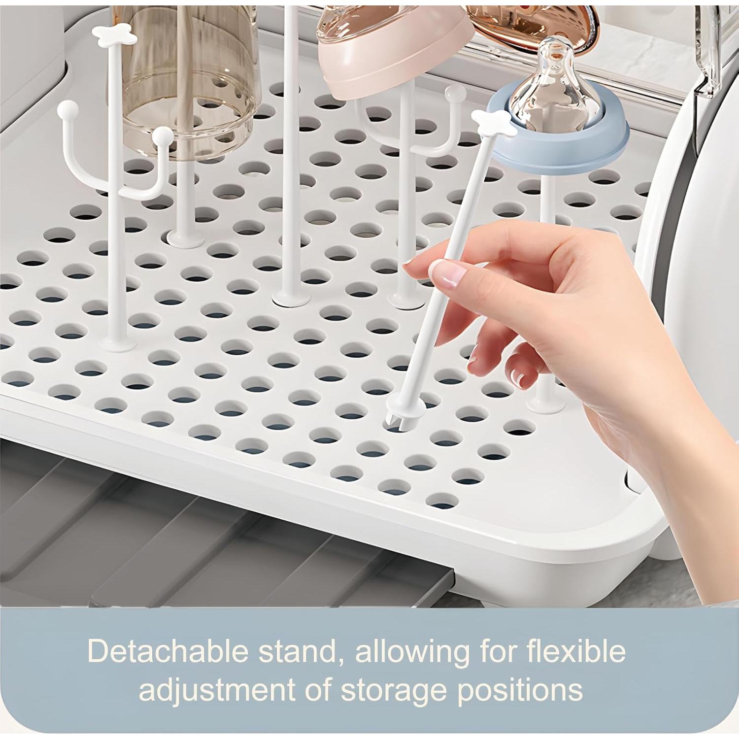 Organizador de Secado de Biberones QDTTSRY Gris 31x22x24cm