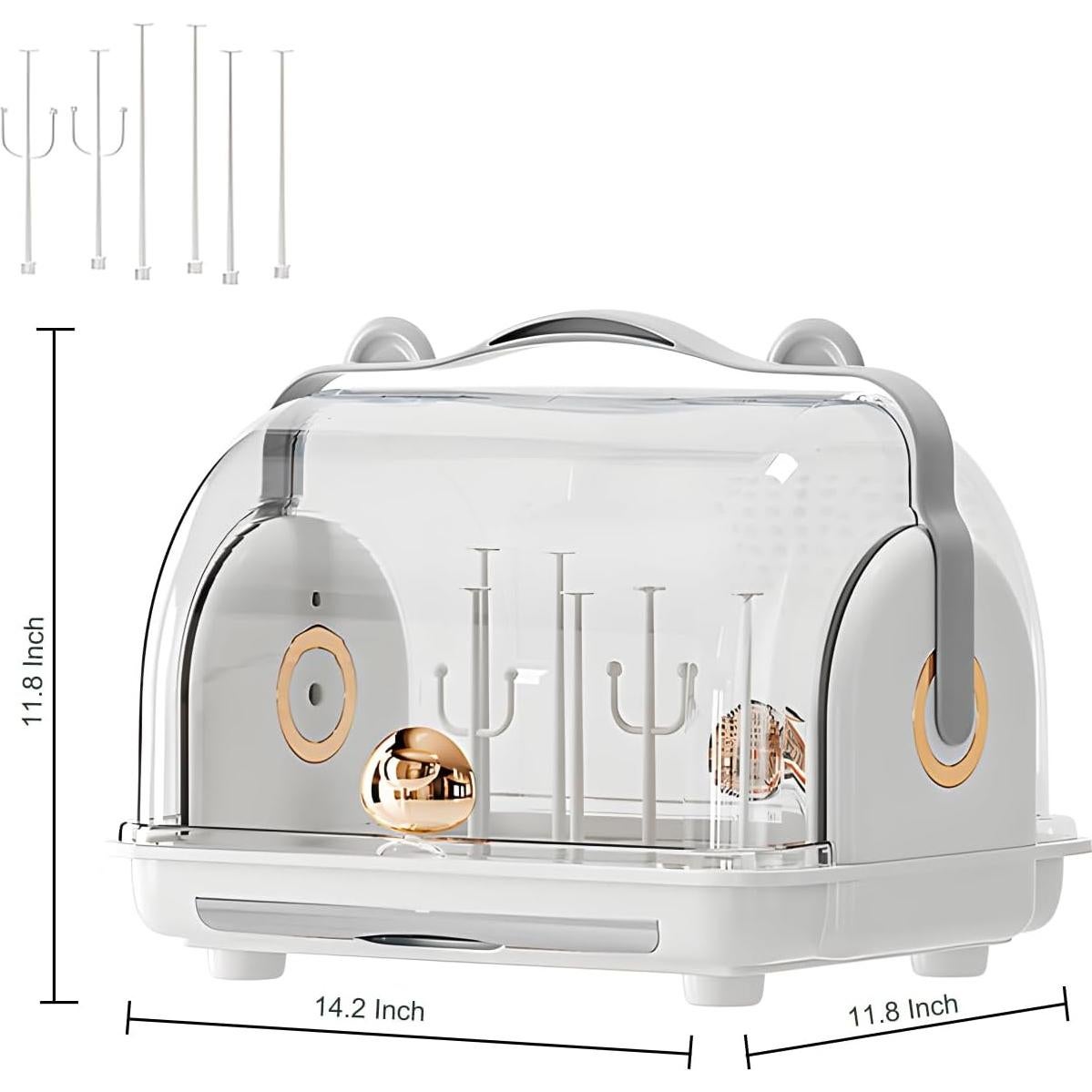 Organizador de Secado de Biberones QDTTSRY Gris 31x22x24cm