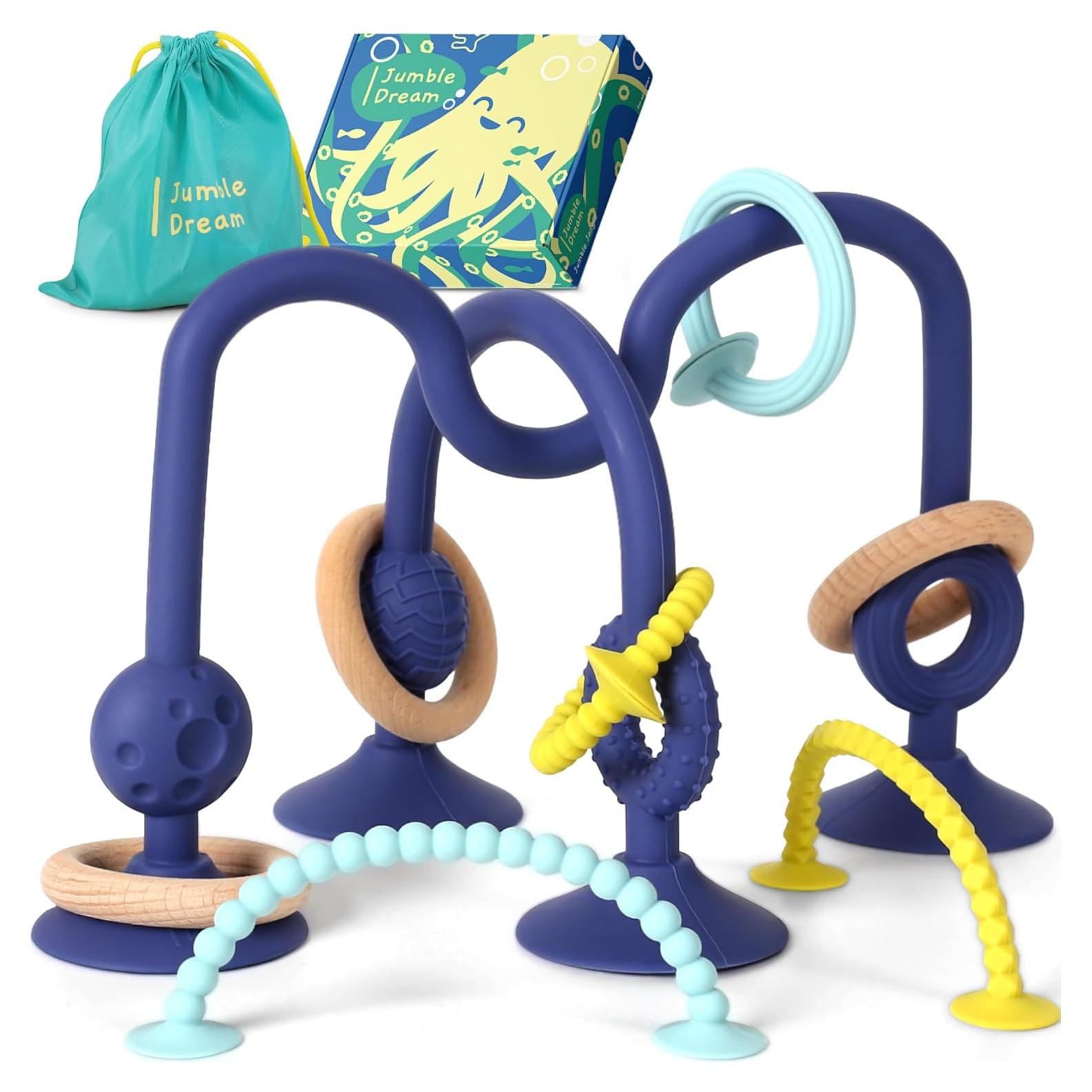 Juguete de Dentición Jumble Jangle - Sin BPA, Azul Oscuro