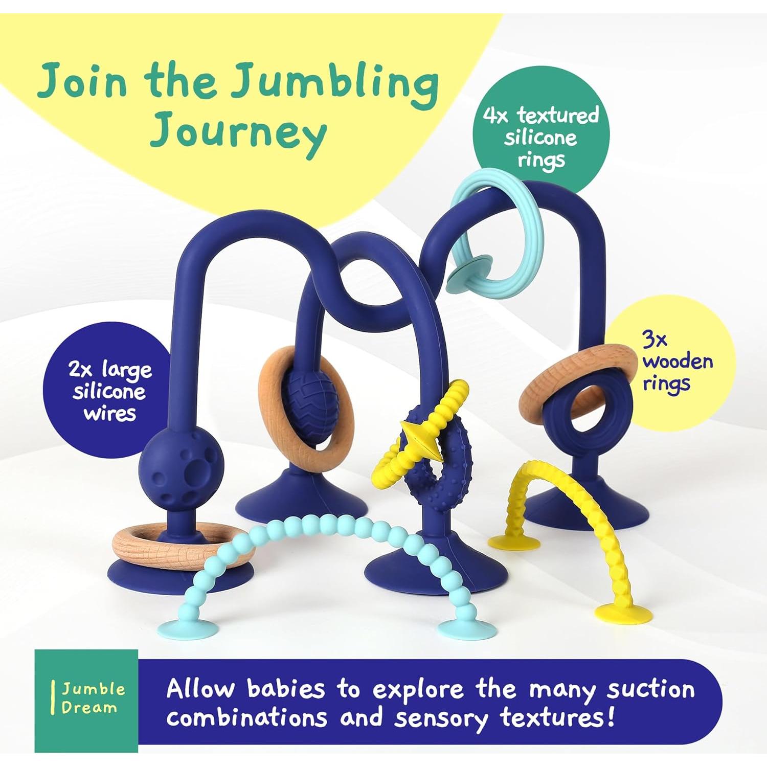 Juguete de Dentición Jumble Jangle - Sin BPA, Azul Oscuro