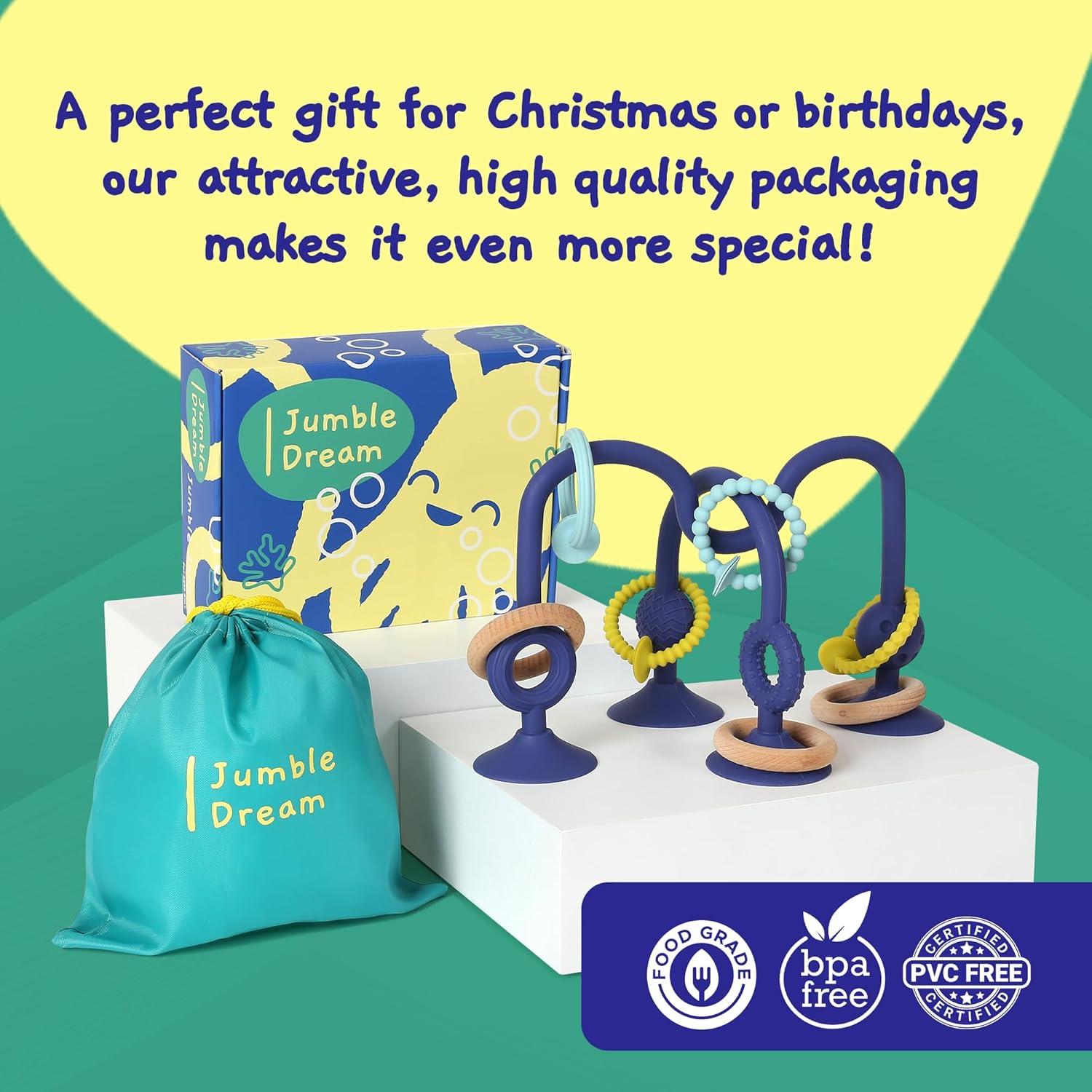 Juguete de Dentición Jumble Jangle - Sin BPA, Azul Oscuro