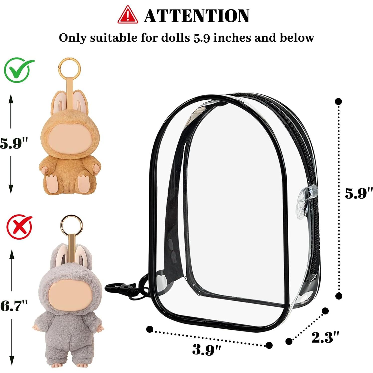 Funda Protectora Transparente para Muñeca PVC Negro