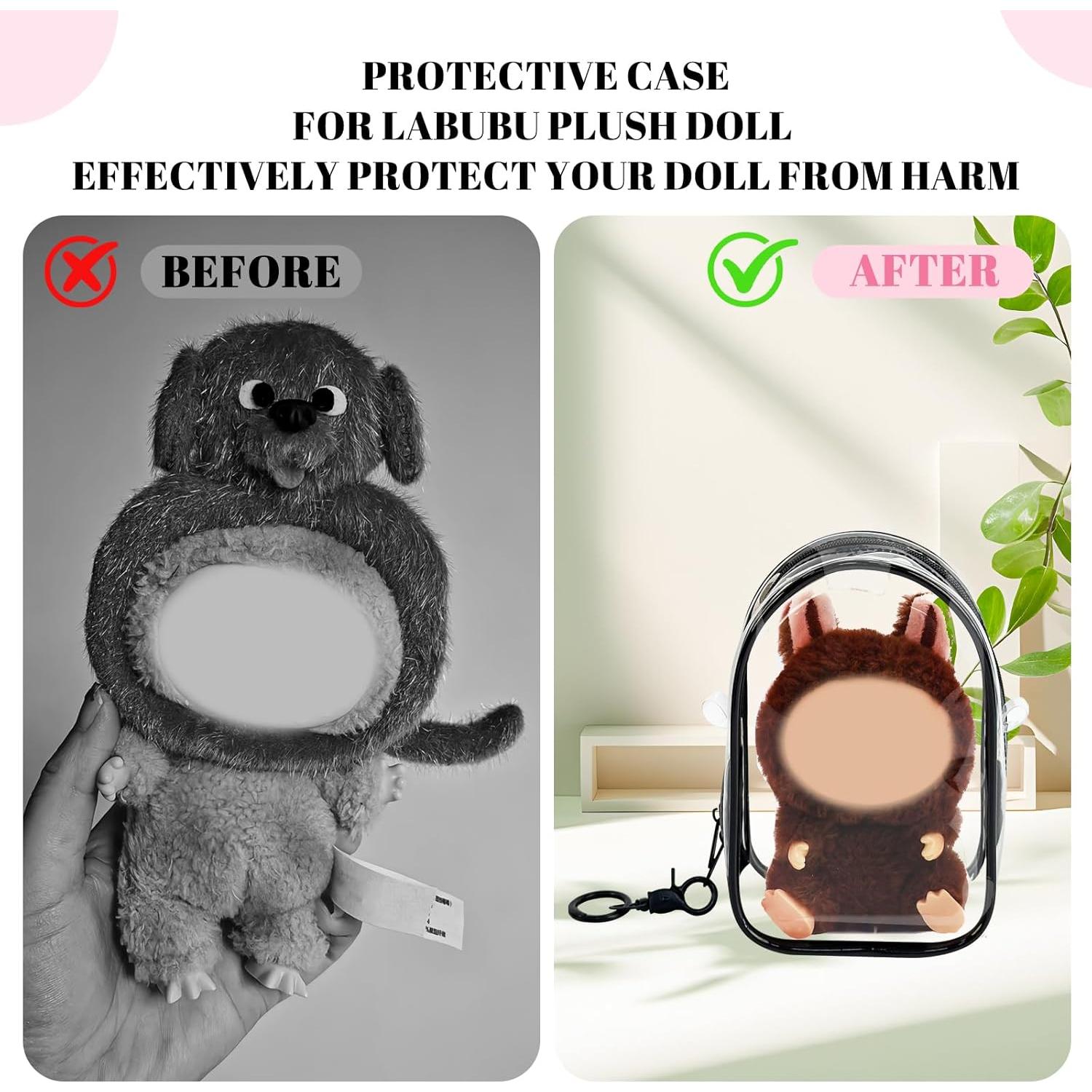 Funda Protectora Transparente para Muñeca PVC Negro