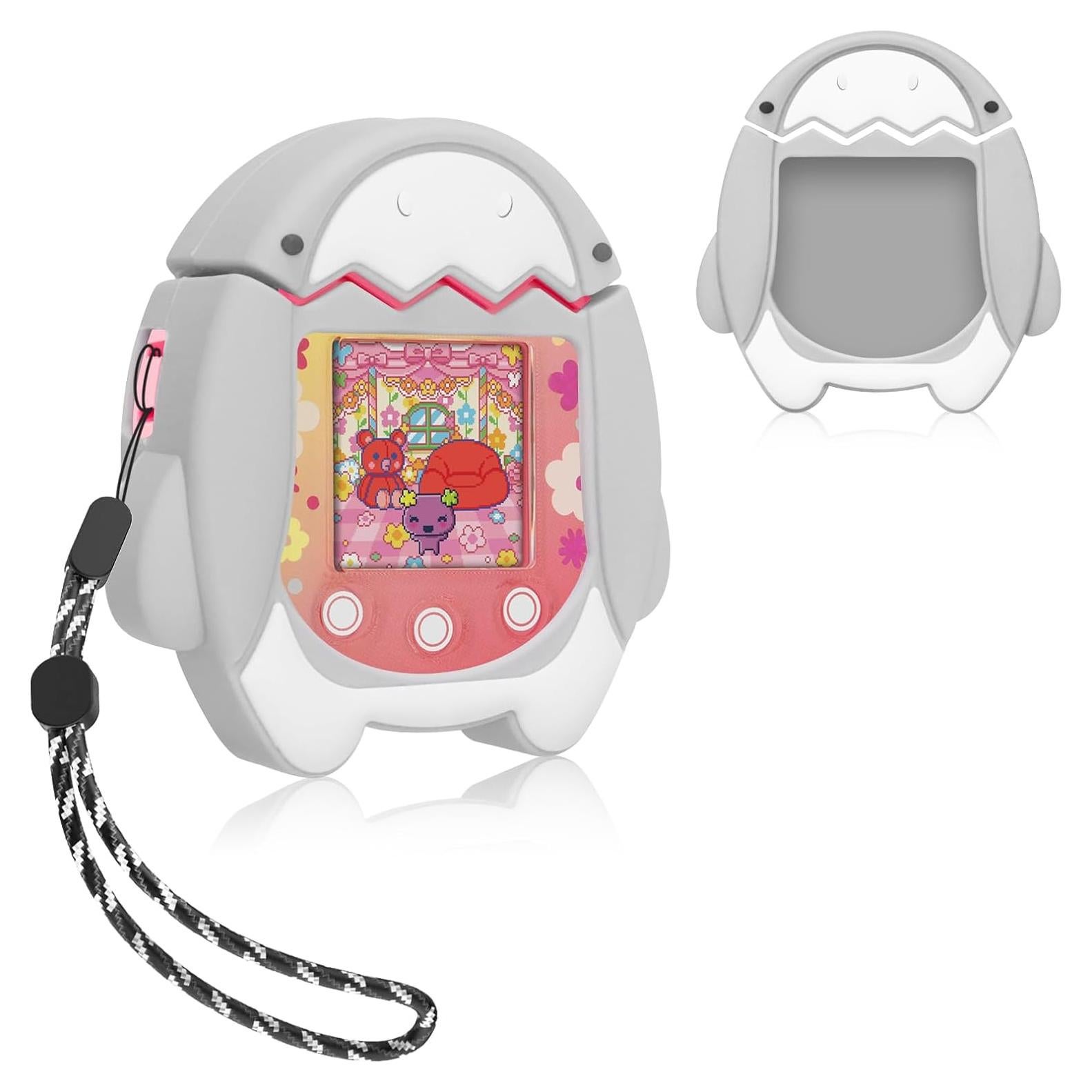 Funda de Silicona BEARDDO para Tamagotchi Pix - Tiburón Gris