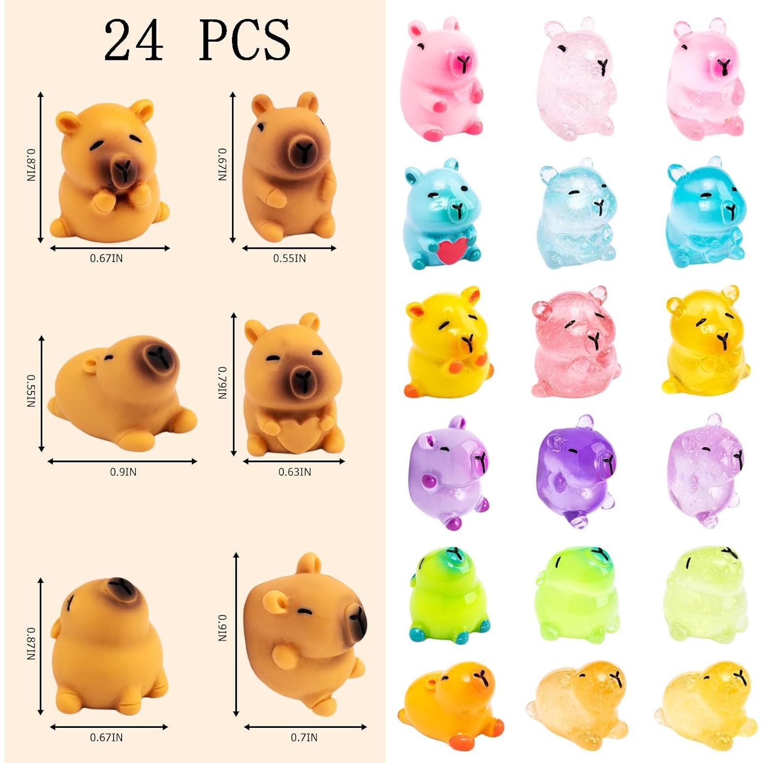 Figuritas Mini Capibara Luminiscentes - Paquete de 36 Resina