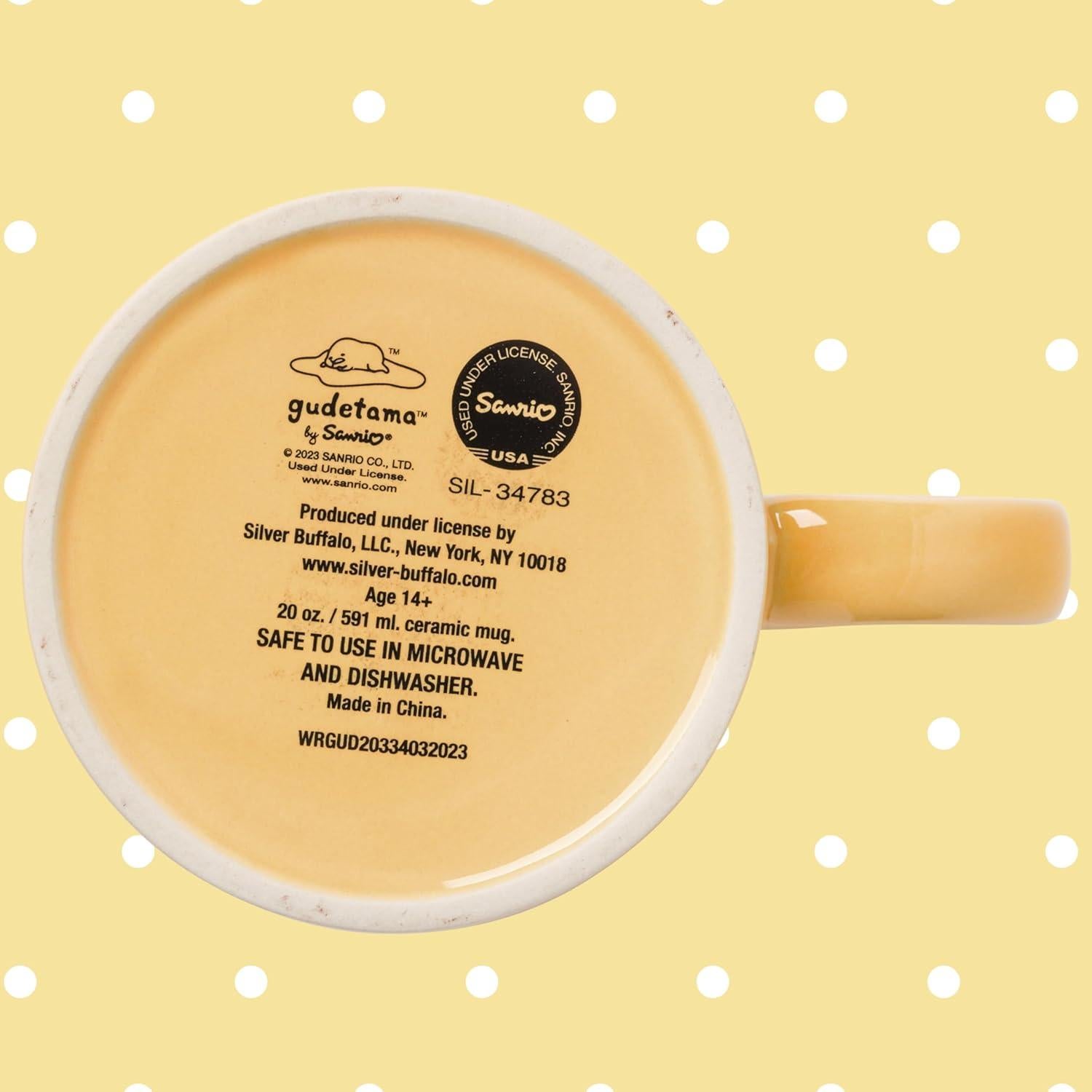 Taza Cerámica Sanrio Gudetama 20oz Libre BPA Silver Buffalo