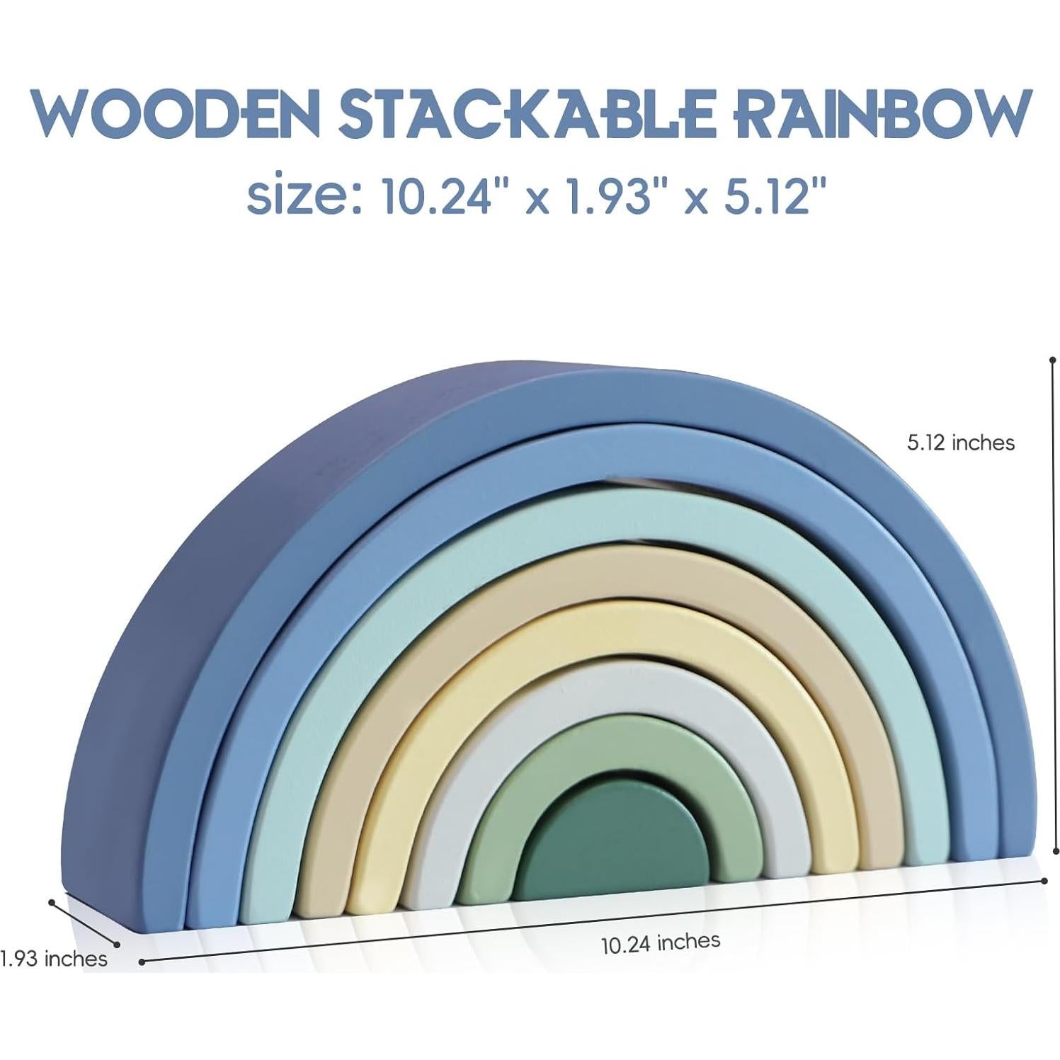 Juguete Apilable de Madera Asweets Arco Iris 8 Bloques 18M+