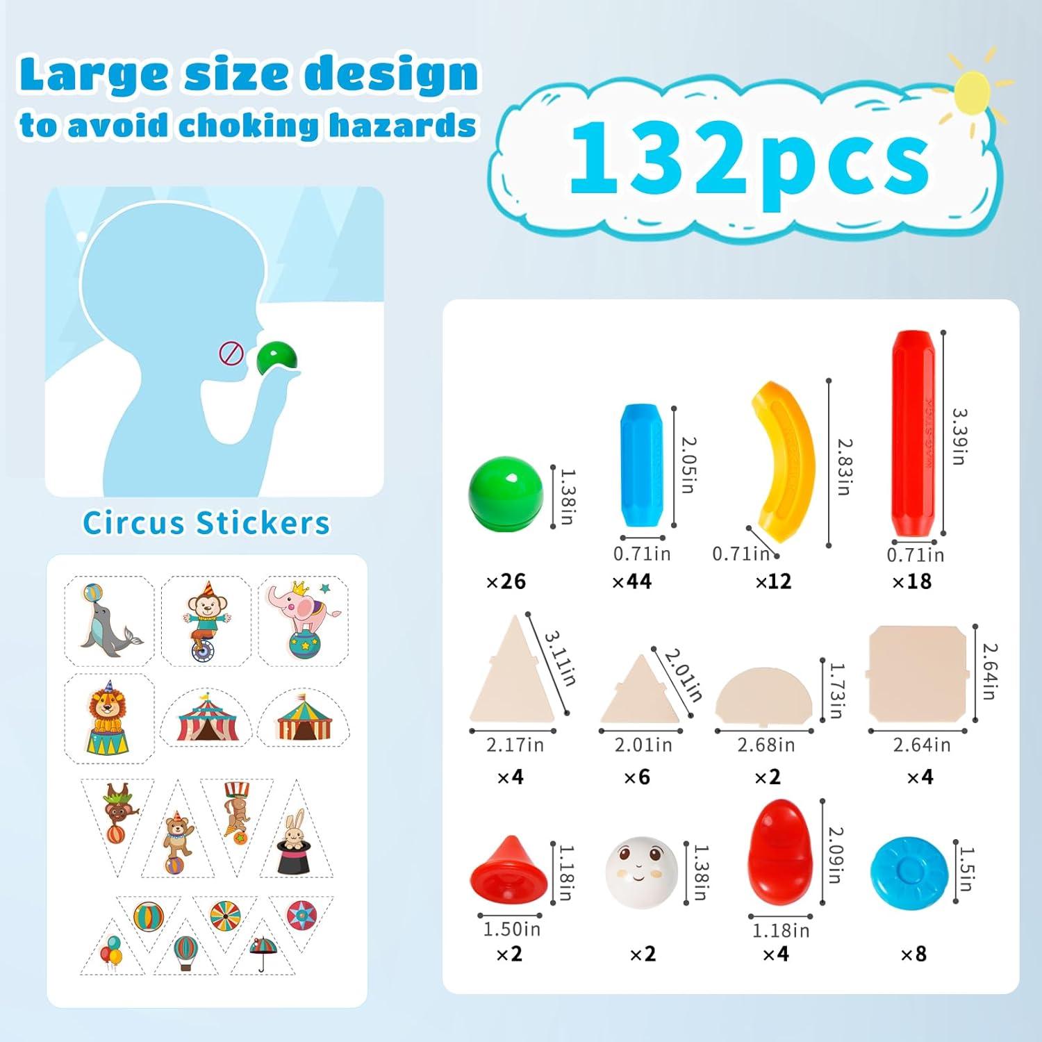 Bloques de Construcción Magnéticos TOKBLOK 132 Piezas Set Circo