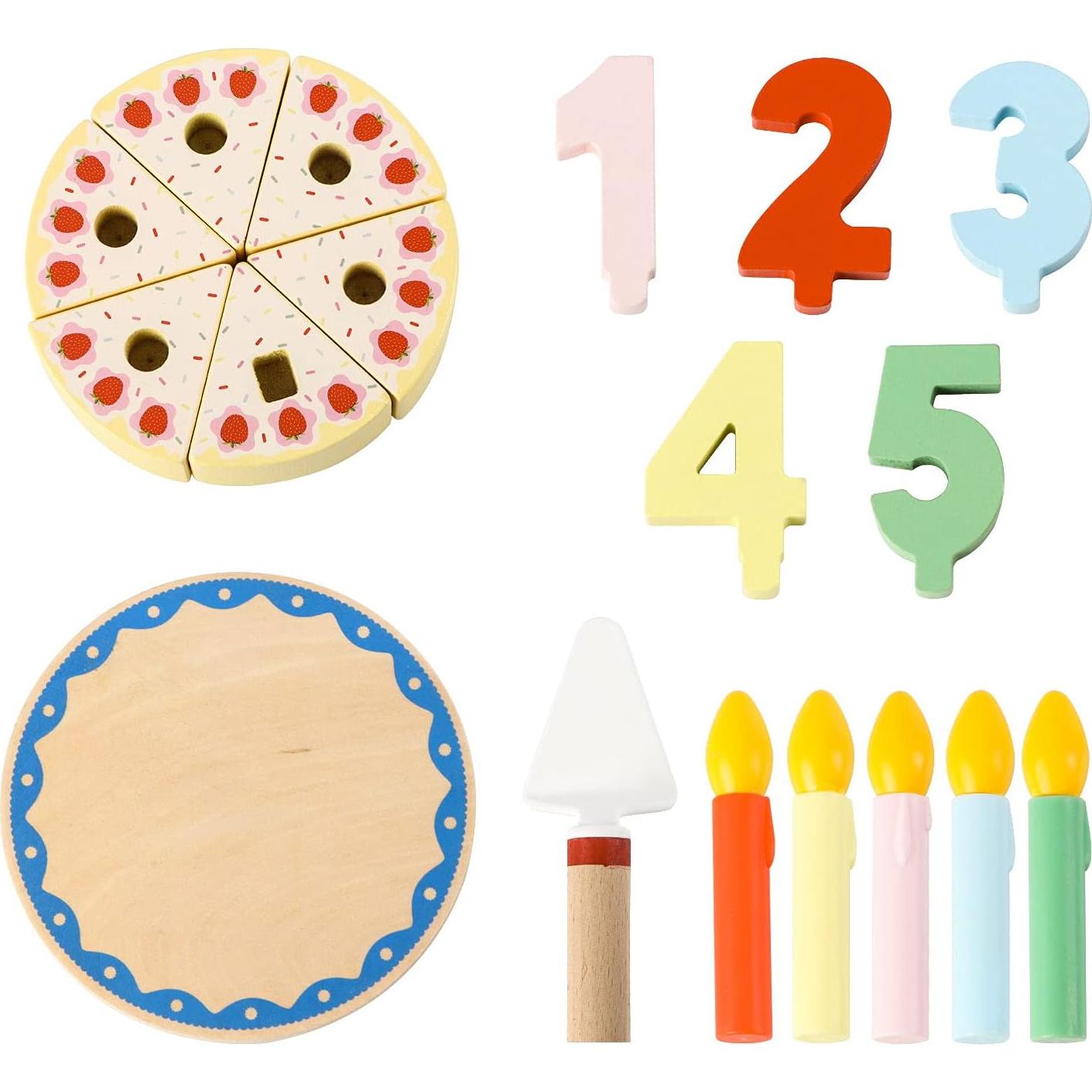 Juego de Corte de Pastel de Madera Steventoys con Velas y Números