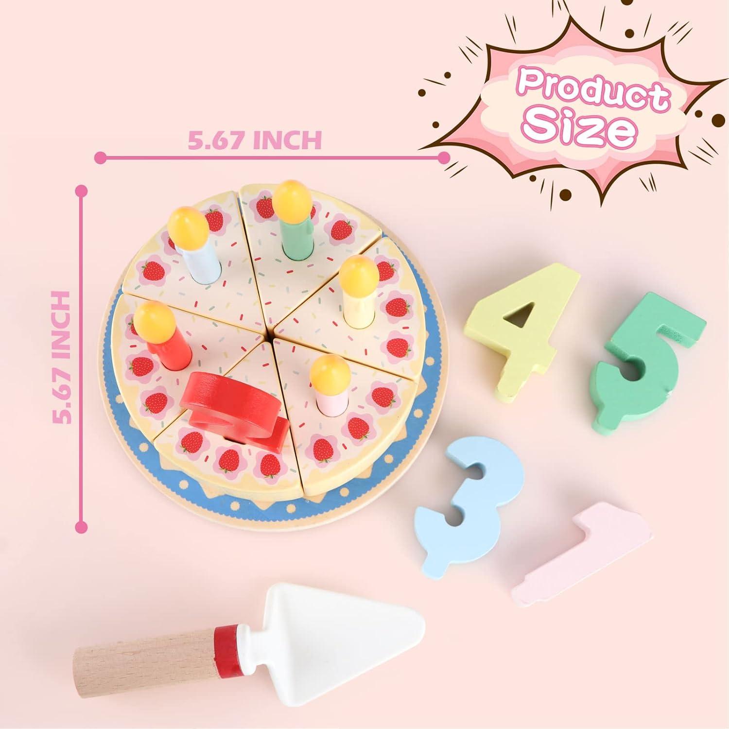 Juego de Corte de Pastel de Madera Steventoys con Velas y Números