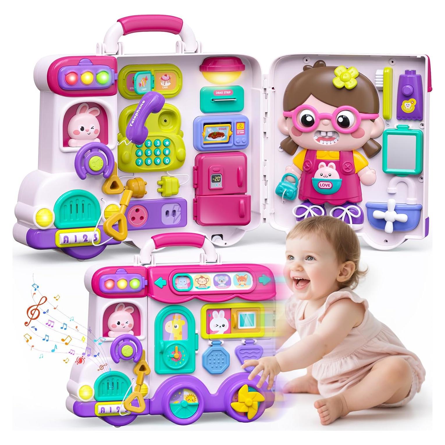 Juguete Busy Board Montessori Vanvimen 54-en-1 para Niños 1-3 Años